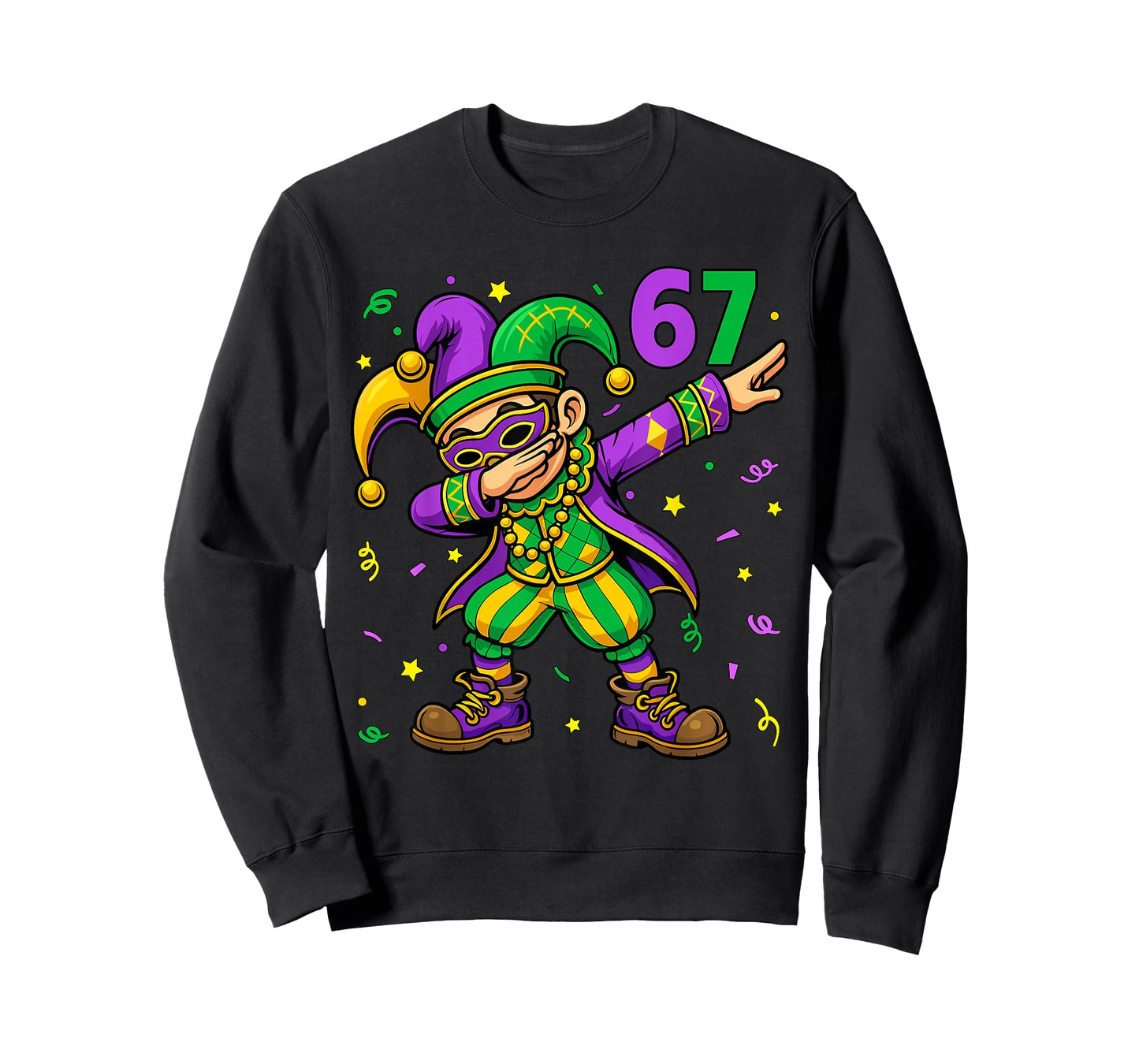 Mardi Gras Dabbing Boy Funny Six Seven 67 Meme Men Boy Kid T-Shirt