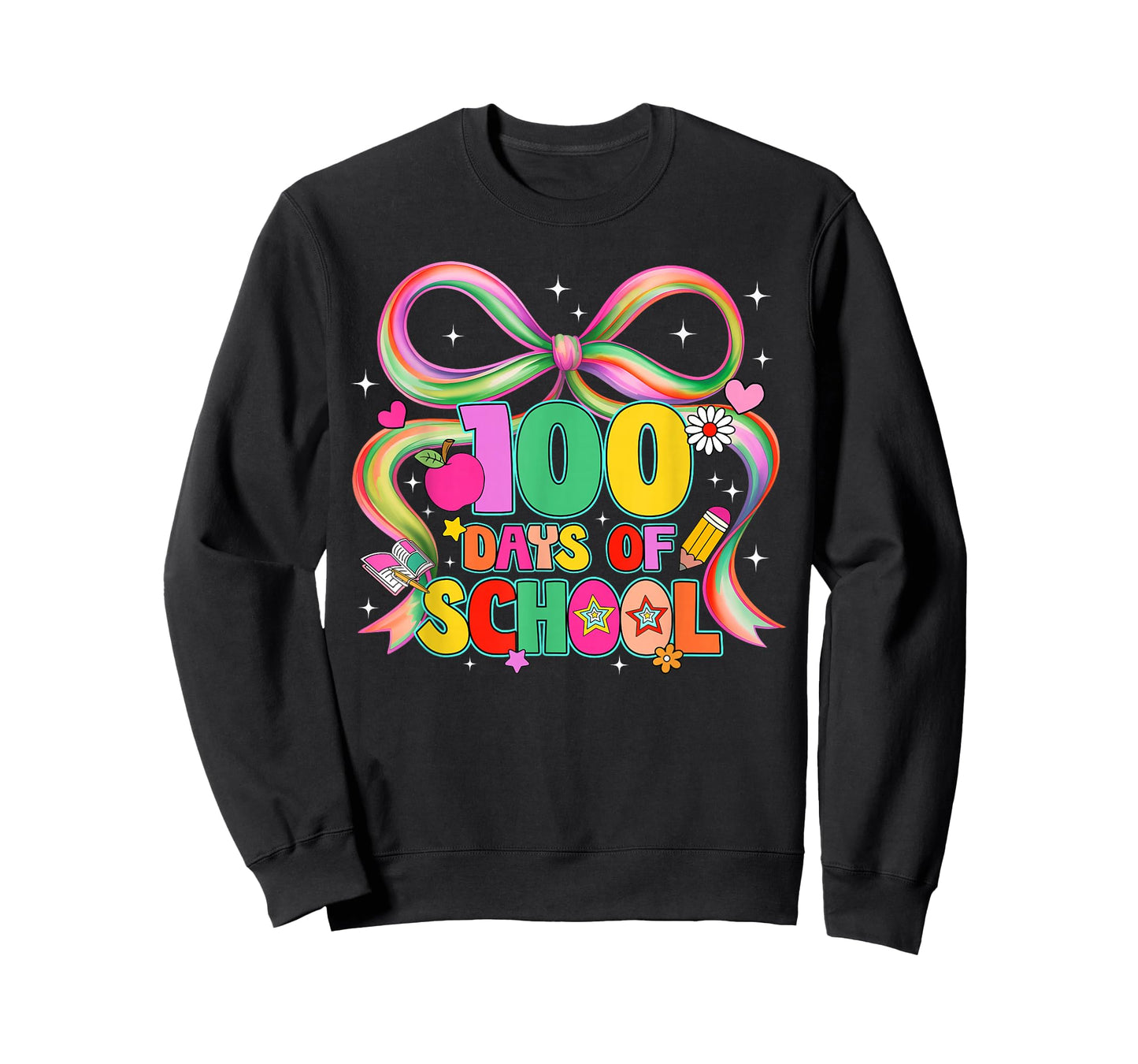 Happy 100 Days of School Coquette Bow Girl Women Teacher T-Shirt