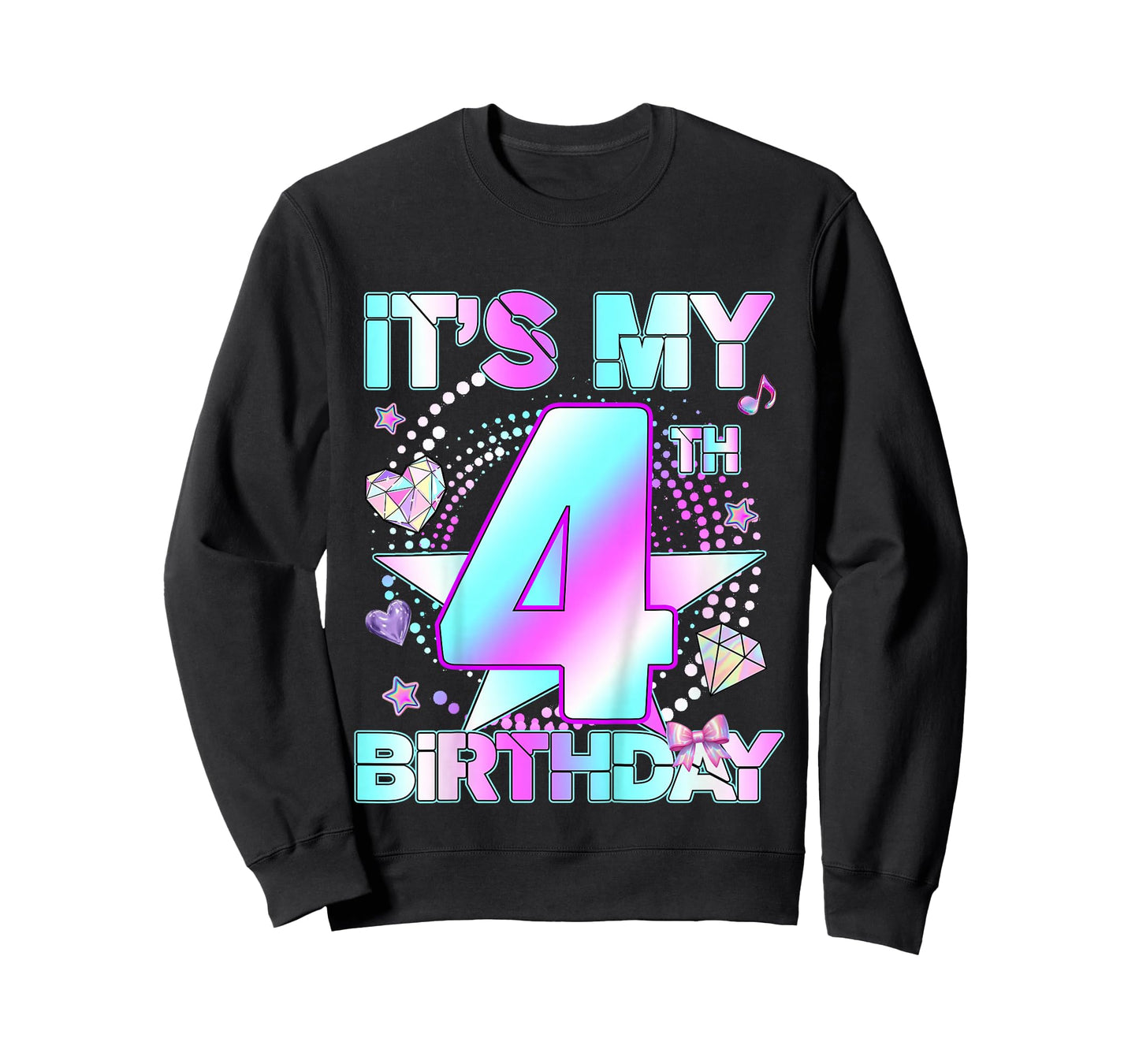 4 Years Old Birthday Kpop Kids Toddler 4th Birthday Girl T-Shirt