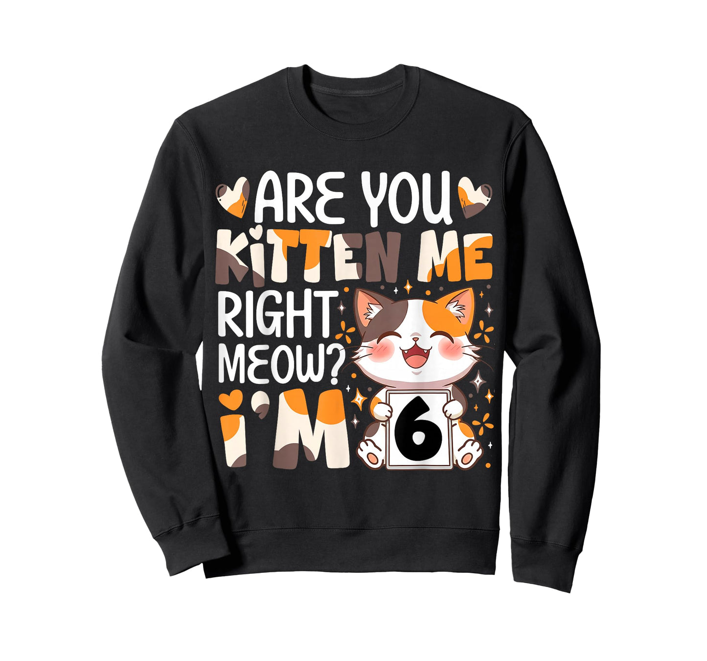 6th Birthday 6 Year Old Kitten Me Right Meow Cat Bday Girl T-Shirt