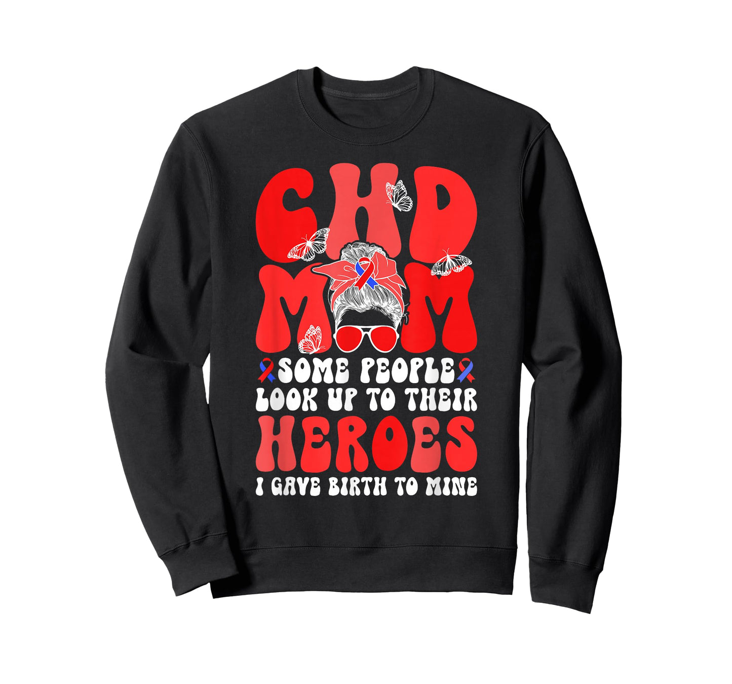 CHD Mom CHD Awareness Groovy Congenital Heart Disease Mom T-Shirt