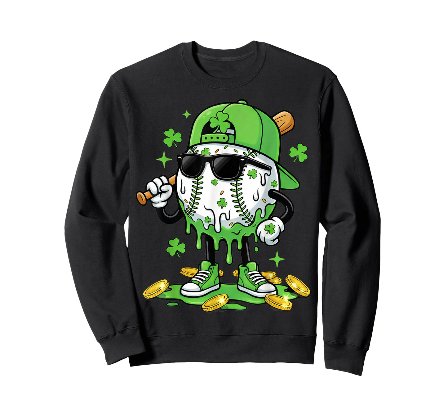 Baseball Drip Ice Cream Apparel Youth Boy St Patricks Day T-Shirt