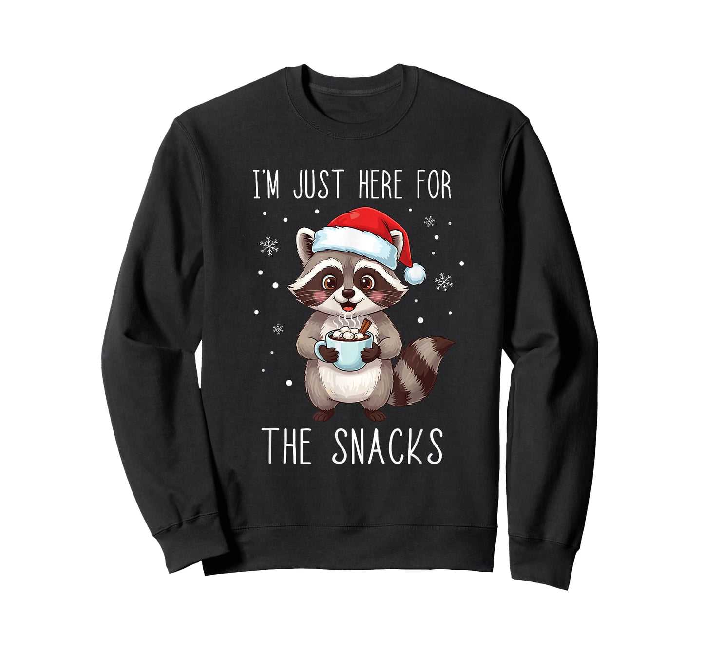 I'm Just Here for The Snacks Christmas Raccoon T-Shirt