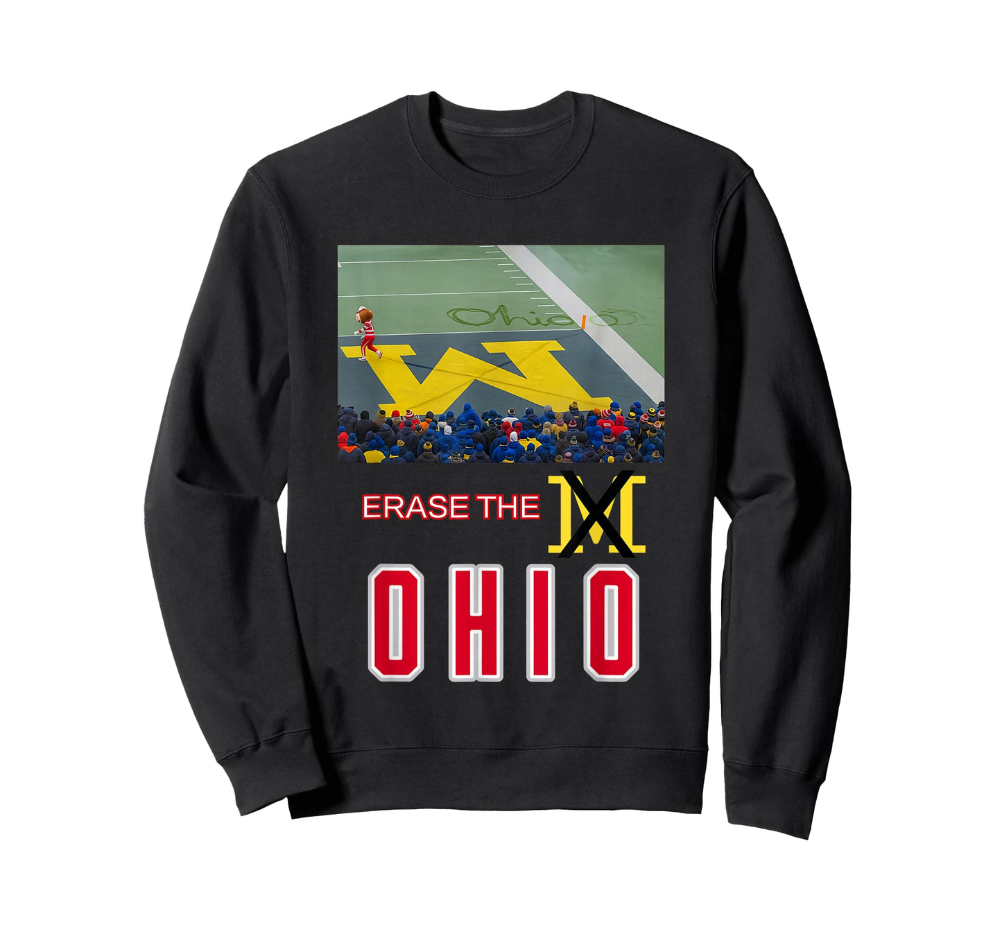 Erase The M Funny Rivalry Football Crowd Art T-Shirt