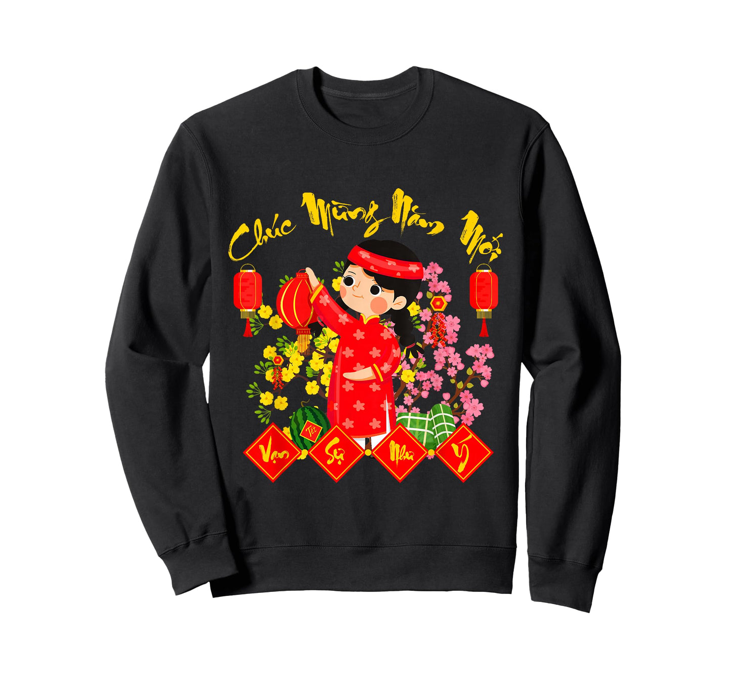 Cute Chuc Mung NAM Moi Vietnamese Lunar New Year Ao Dai Girl T-Shirt