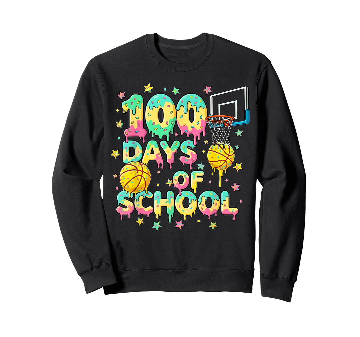 100 Days of School Basketball Girls Boys Kids Funny Teachers T-Shirt