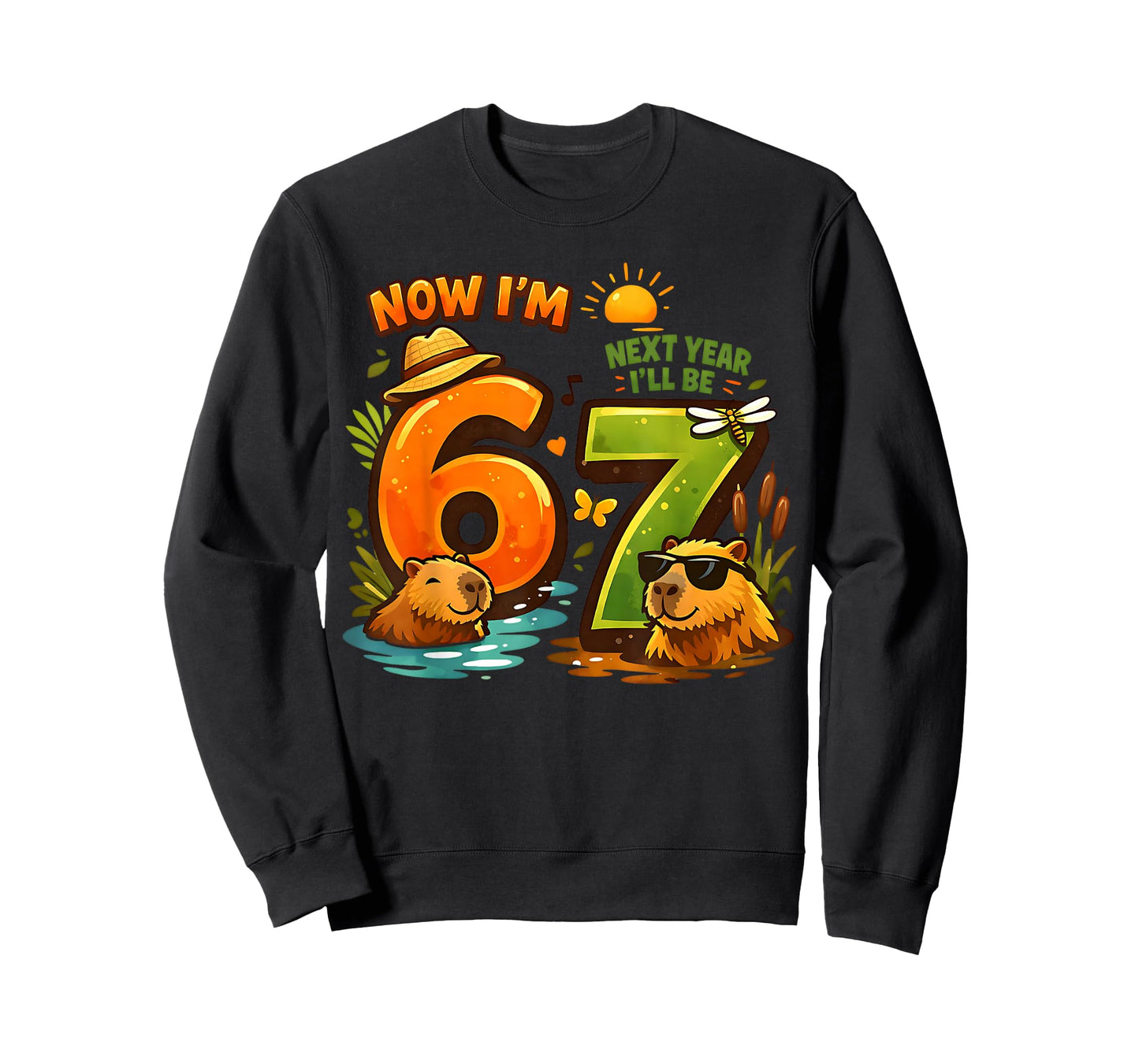 Now I'm 6 Next Year I'll be 7 Capybara 67 Birthday Boys Girl T-Shirt