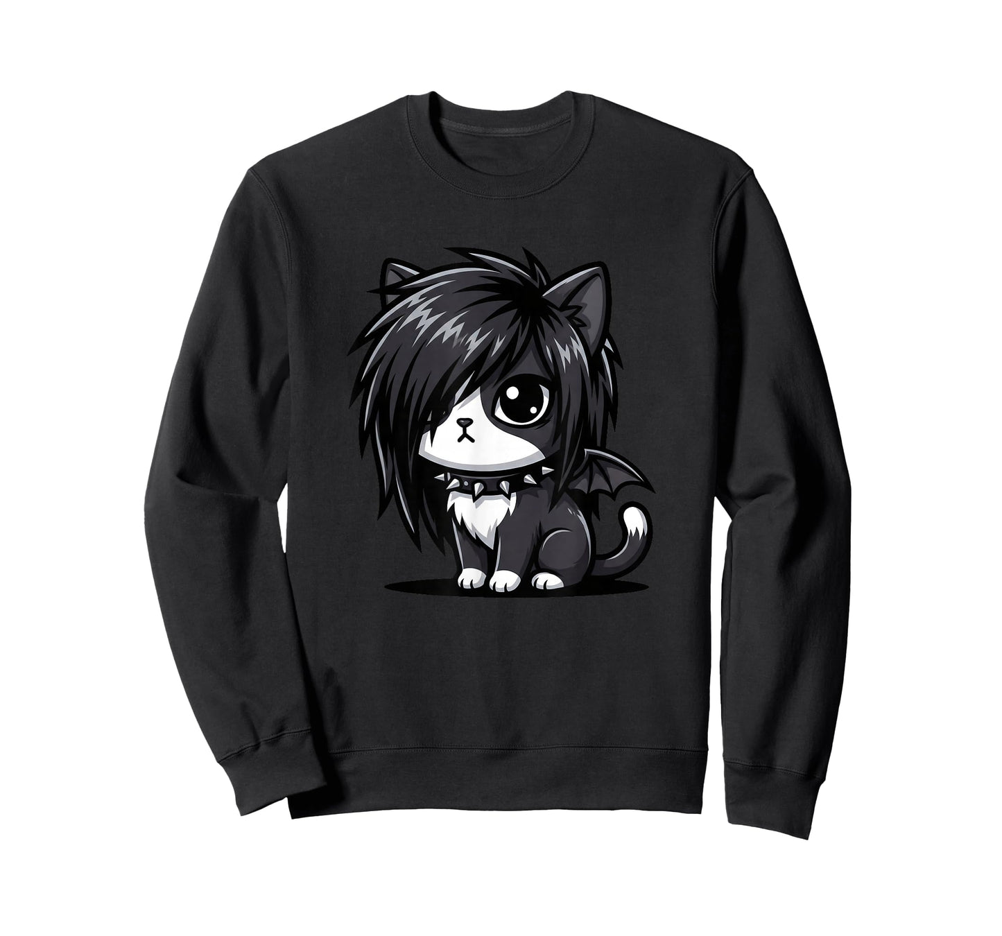 Cute Goth Girl Emo Gothic Cat Grunge Kitty Kawaii Kids Boys T-Shirt