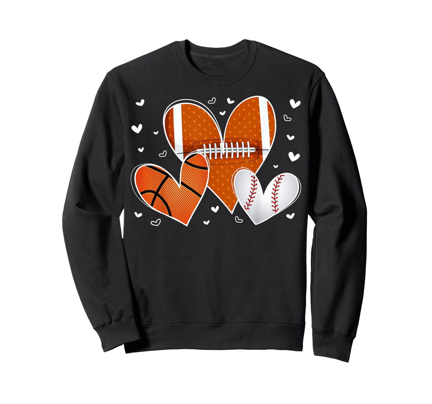 Funny Valentines Baseball Basketball Football Heart Boy Men T-Shirt