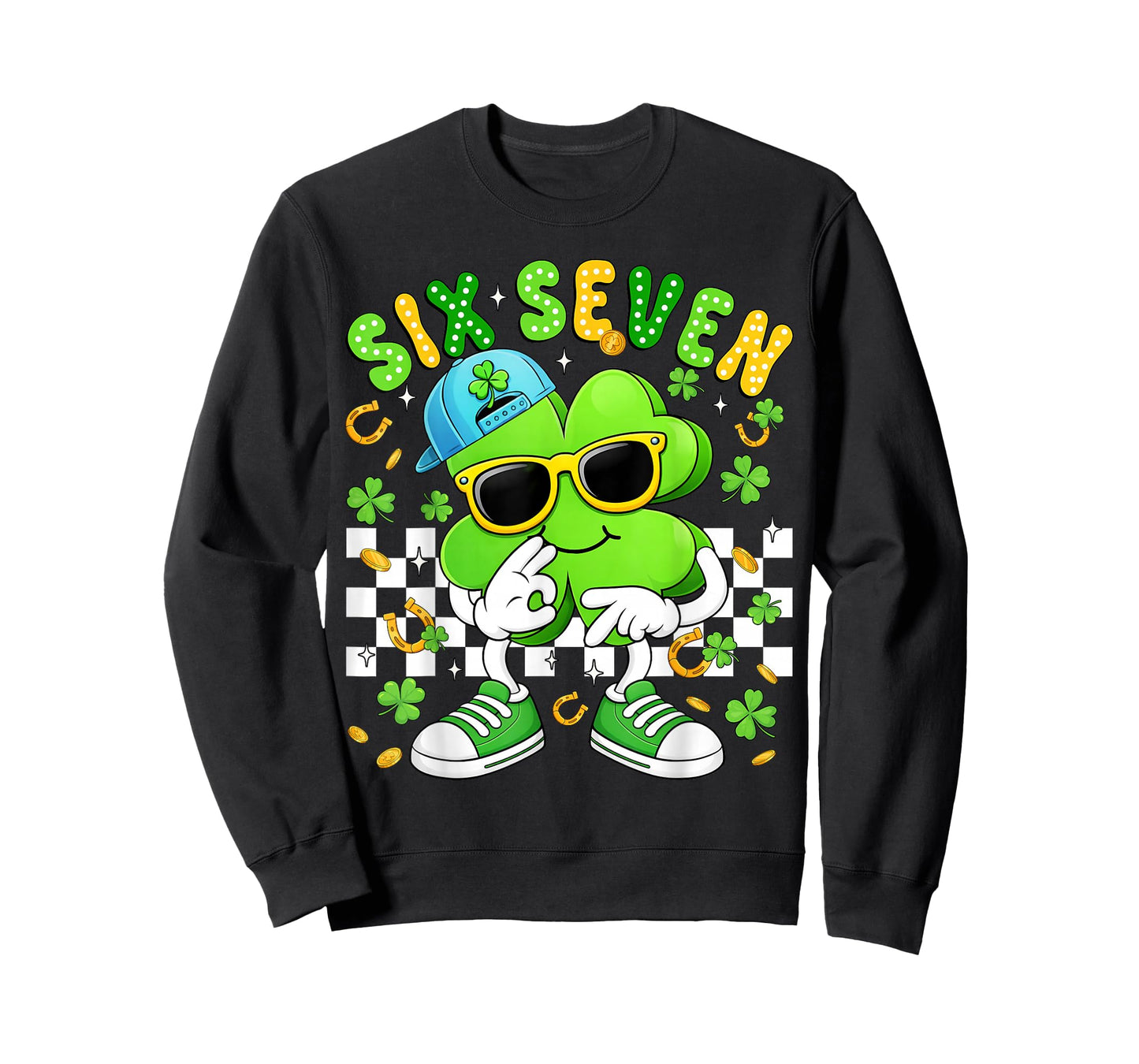 Funny 6 7 Meme 67 Six Seven Bruh St Patricks Day Boys Kids T-Shirt