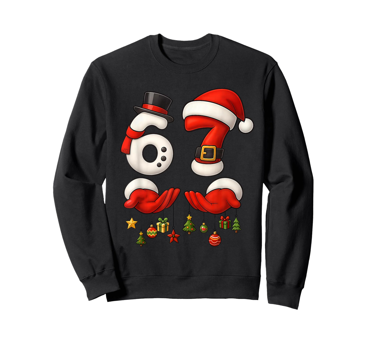 67 Christmas Meme Funny 6 7 Hands Gen Alpha Slang Six Seven T-Shirt