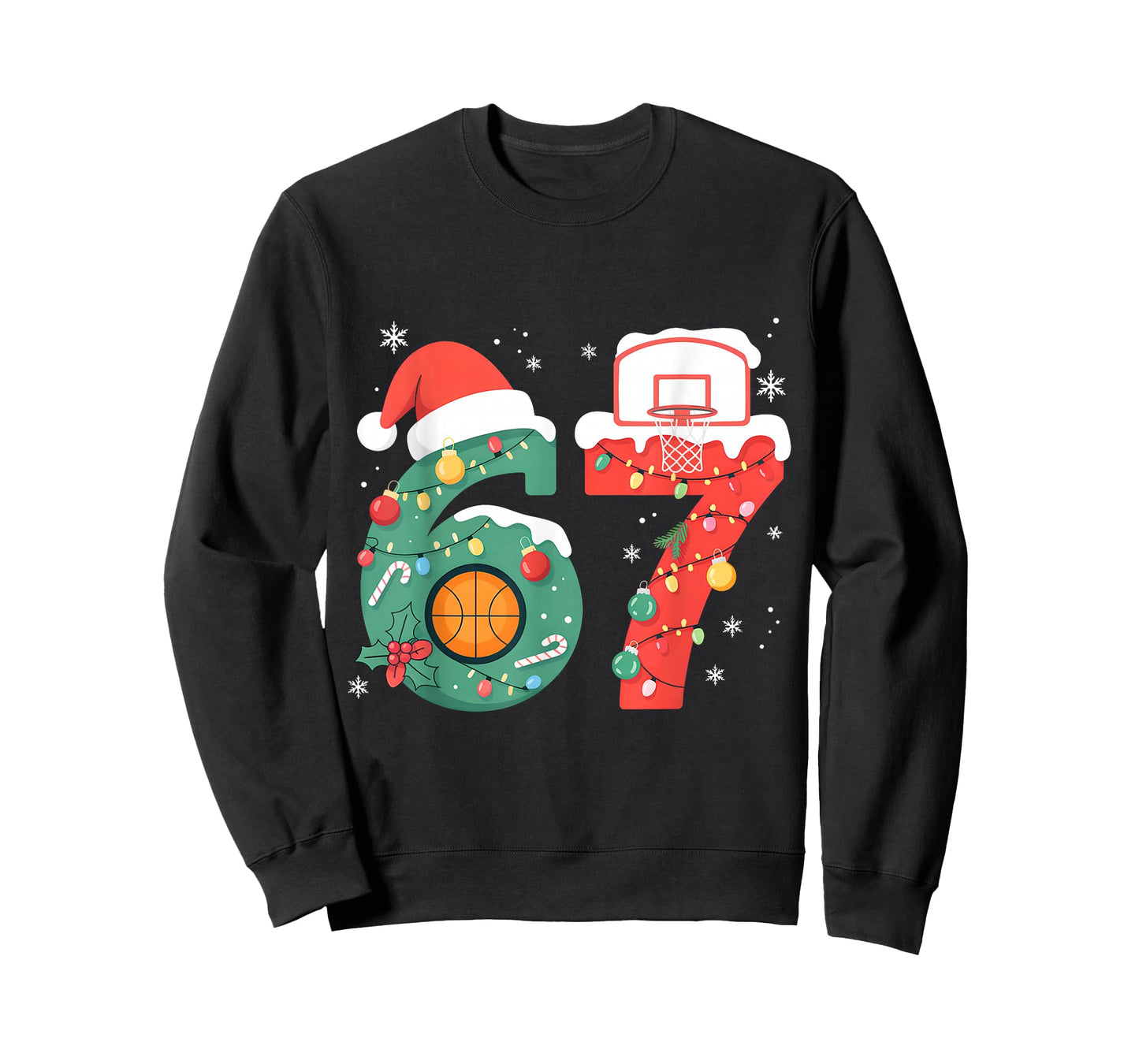 67 Christmas Basketball 6 7 Meme Boys Six Seven Christmas T-Shirt