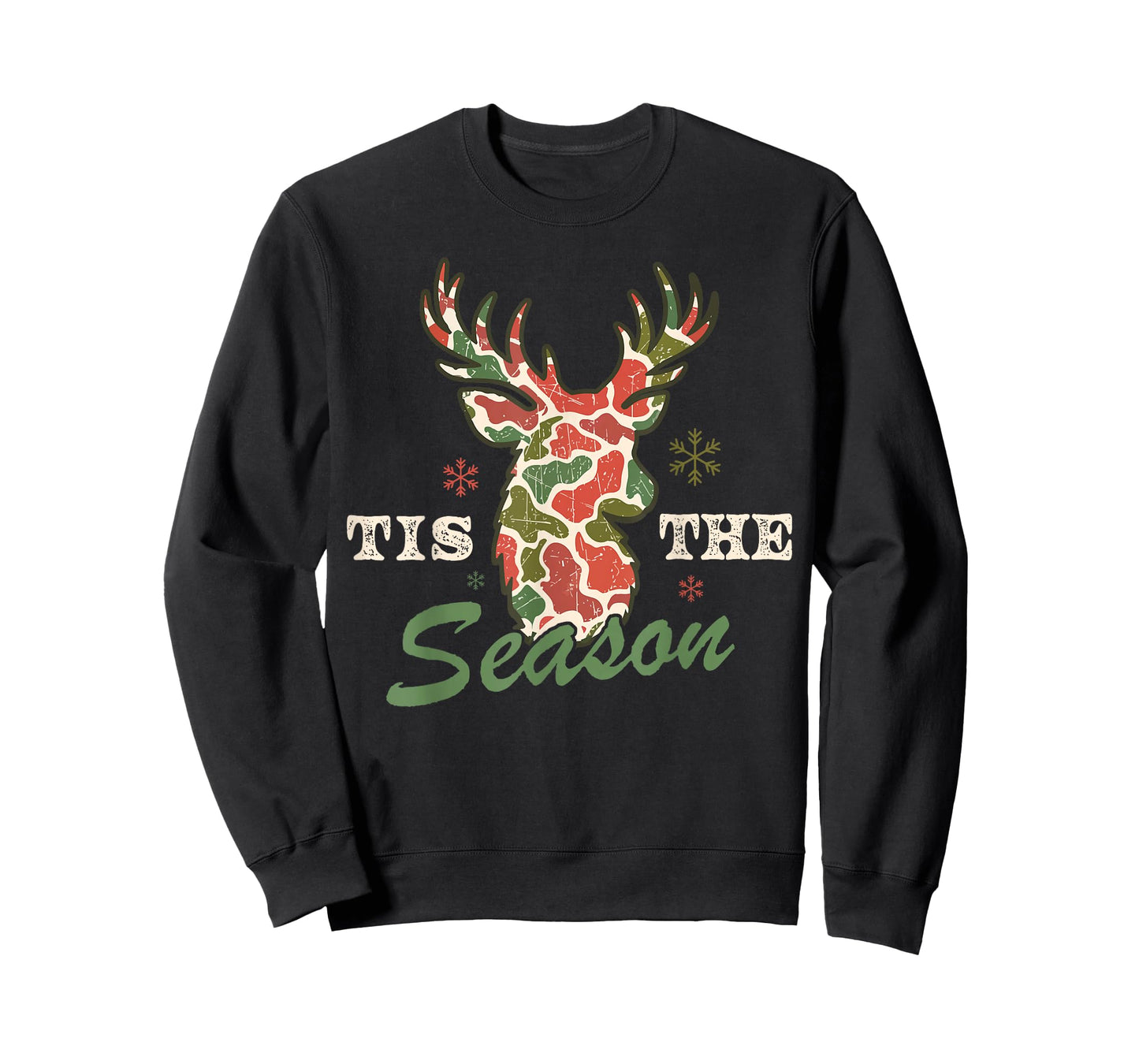Christmas Camo Holiday Hunting Reindeer Deer Xmas Lights T-Shirt