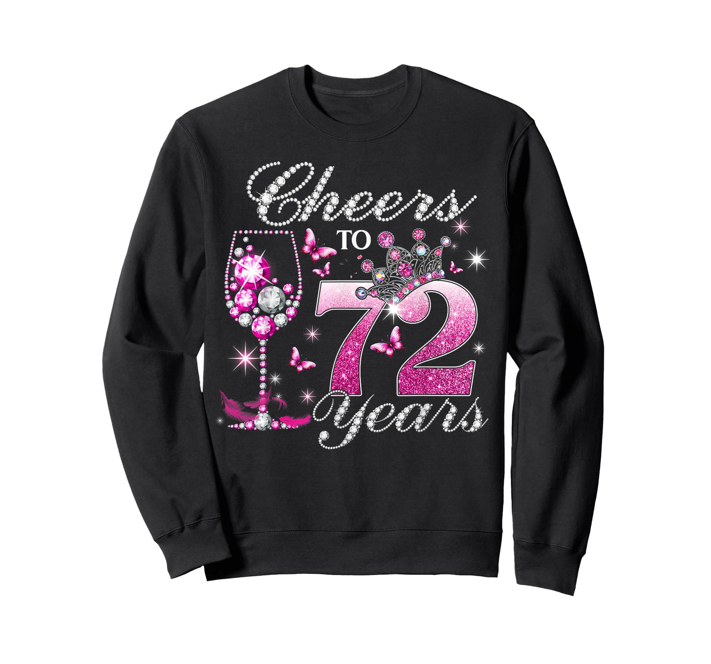 Cheers to 72 Years Old Wedding Anniversary 72nd Birthday T-Shirt