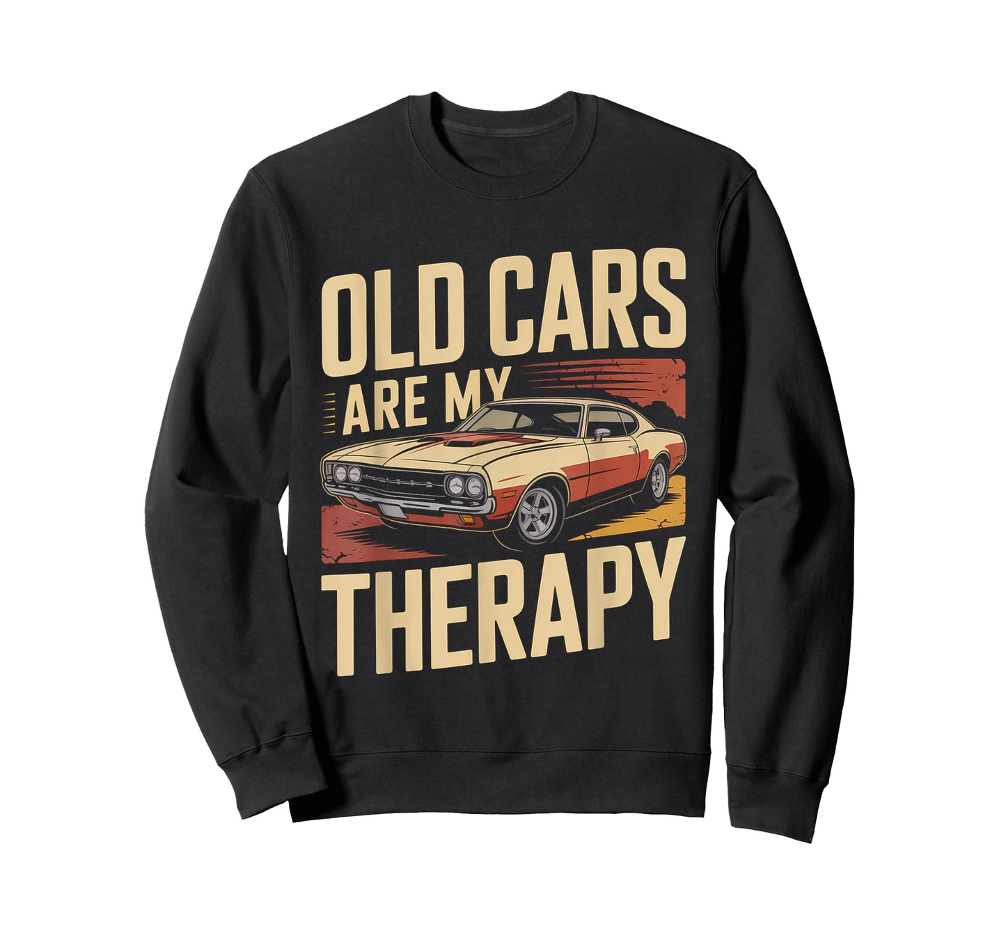 Old Cars are My Therapy Retro Classic Muscle Car T-Shirt