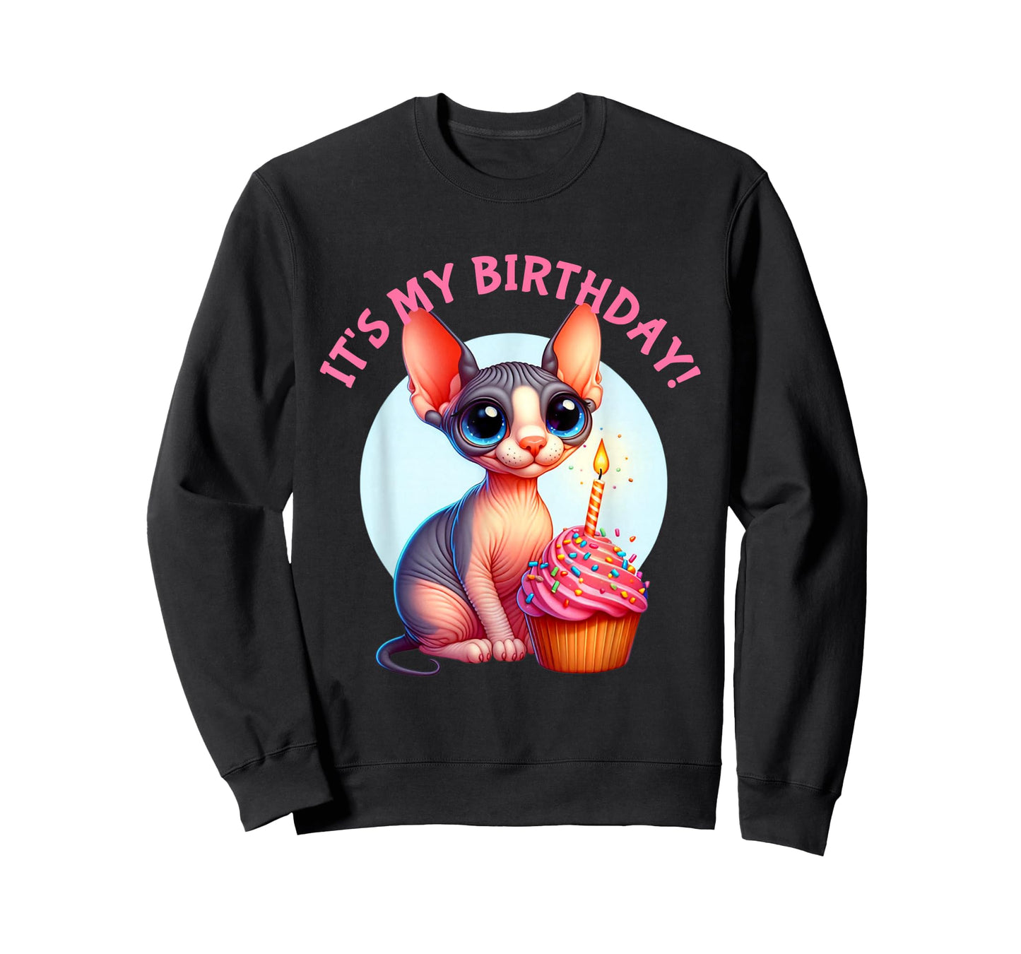 Kids Sphynx Cat Its My Birthday Cupcake Favorite Animal T-Shirt