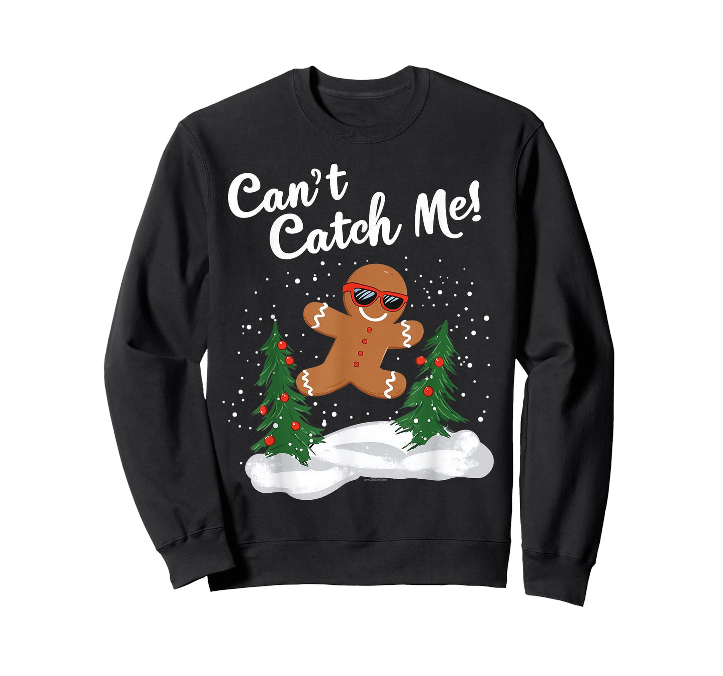 Cant Catch Me Cute Funny Gingerbread Man Christmas Running T-Shirt