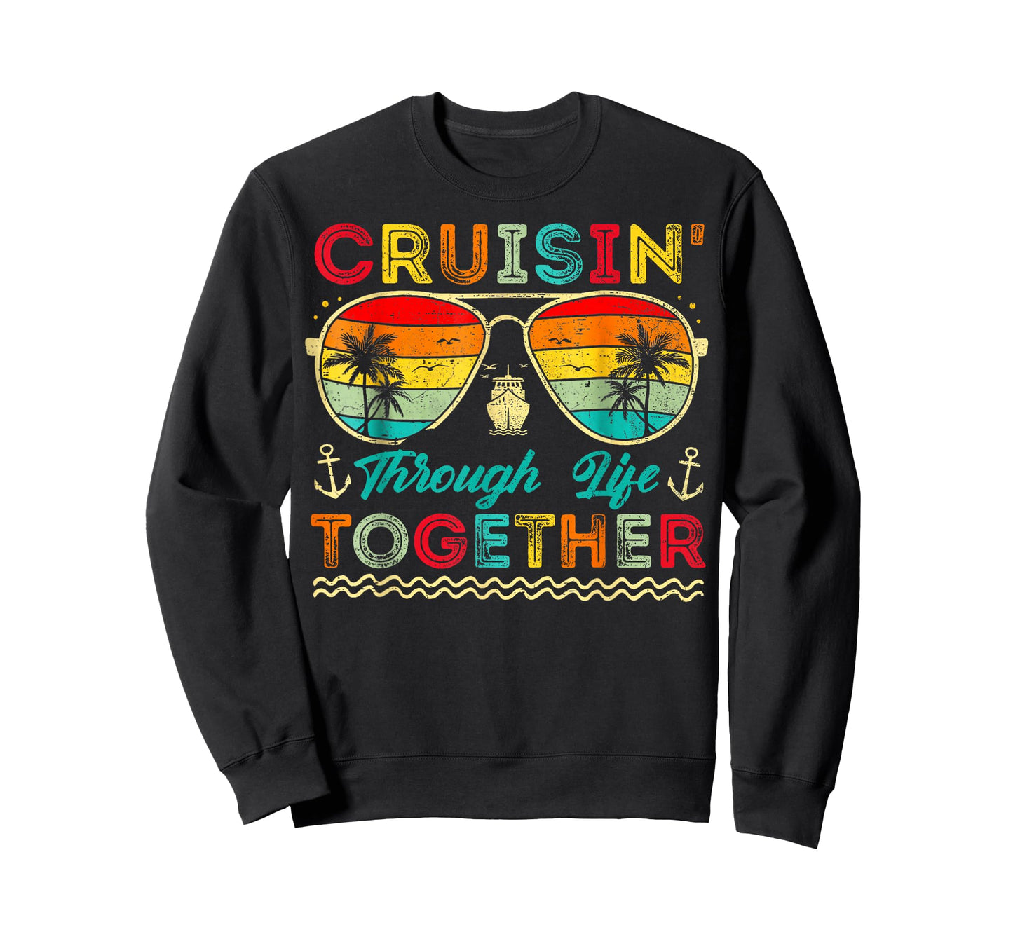 Cruisin Through Life Together Husband and Wife Cruise Couple T-Shirt