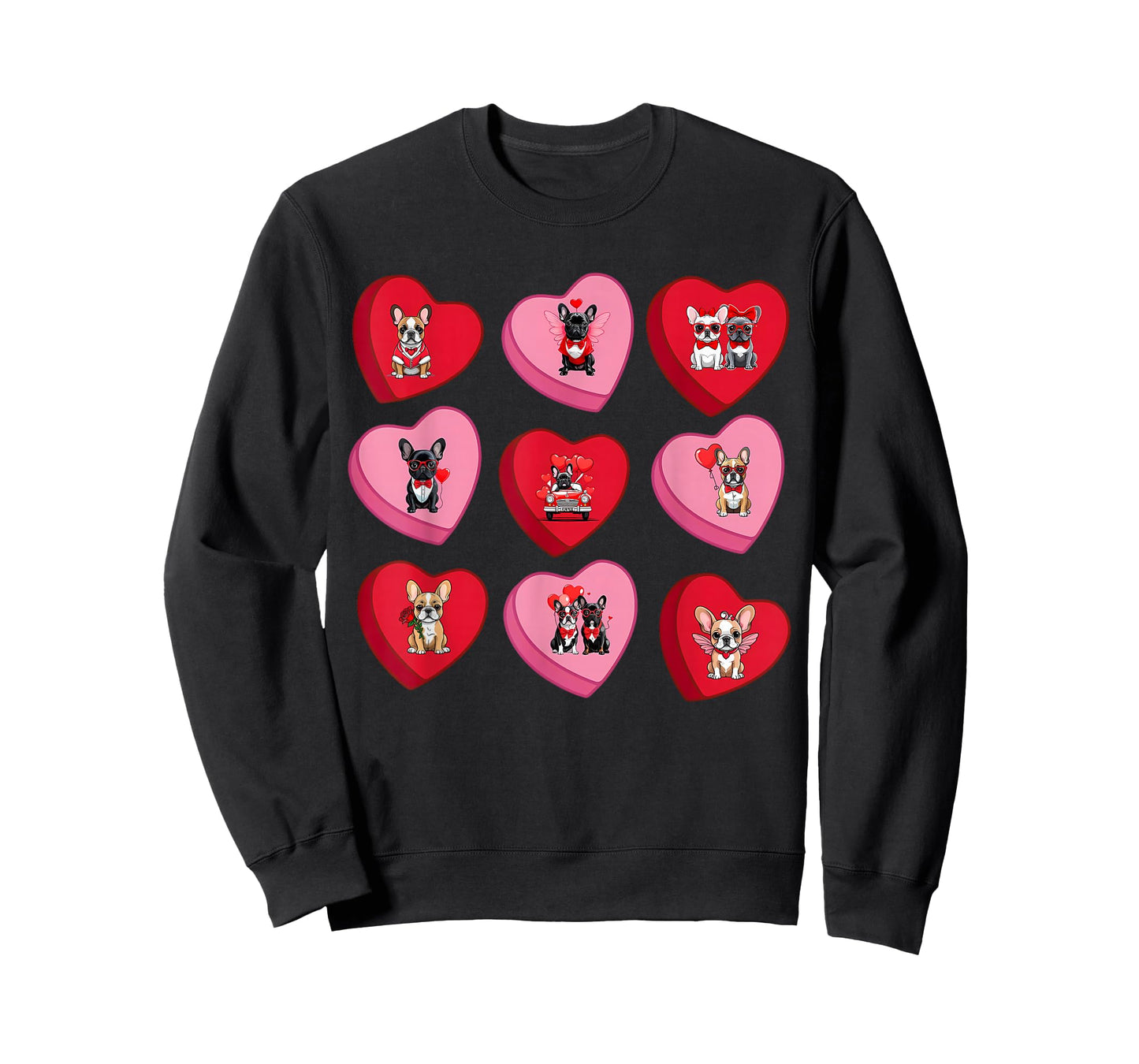 Heart Candy French Bulldog Valentine Day Dog Mom Pet Lover T-Shirt