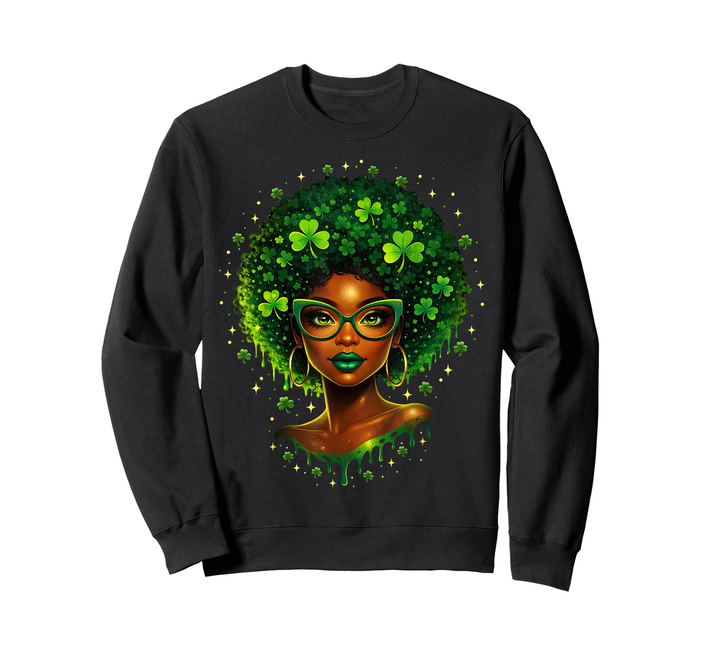 Irish African American Female St Patricks Day Women Black T-Shirt