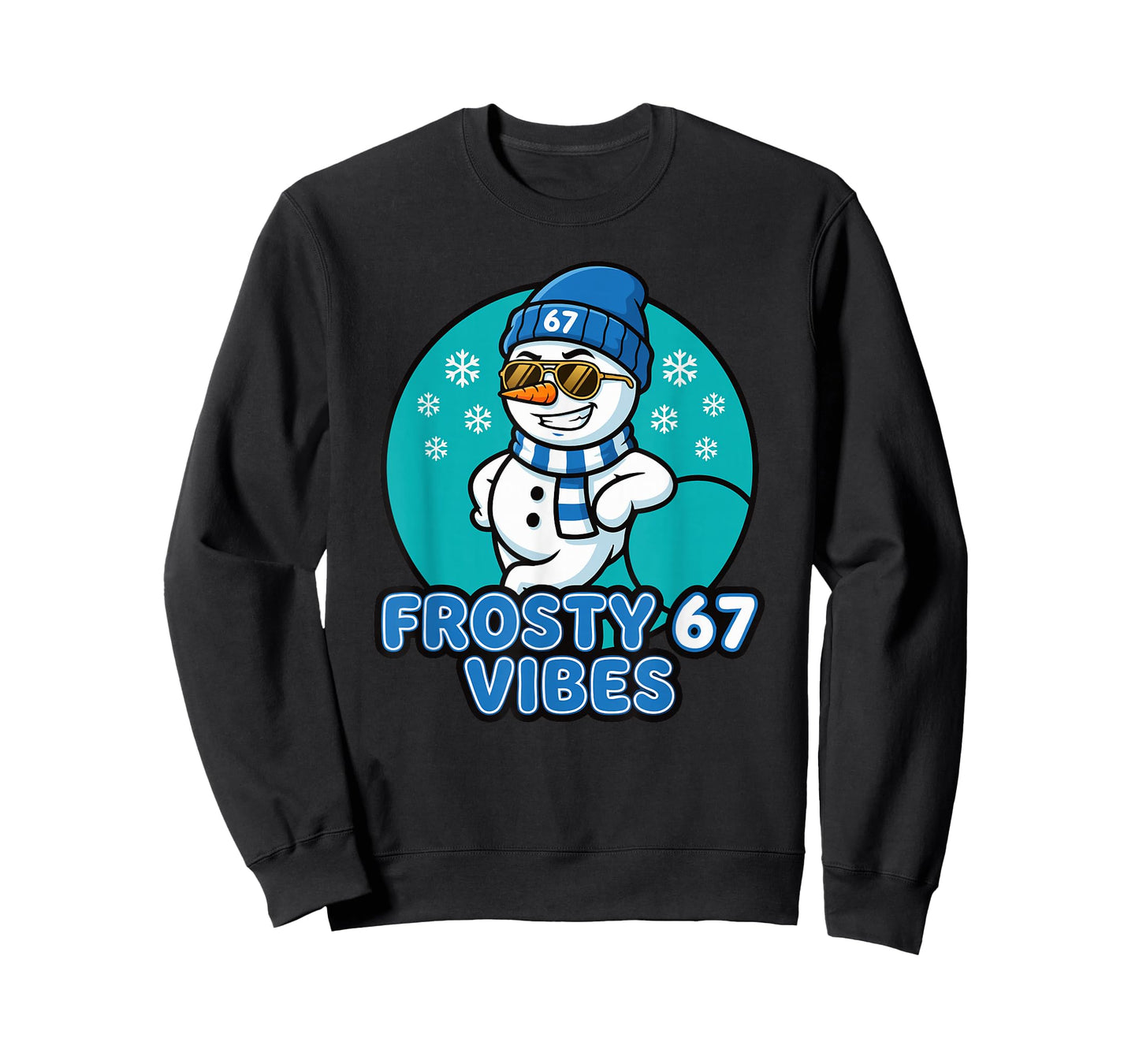 Frosty Vibes 67 Snowman Six Seven Meme Funny Winter Kids Men T-Shirt
