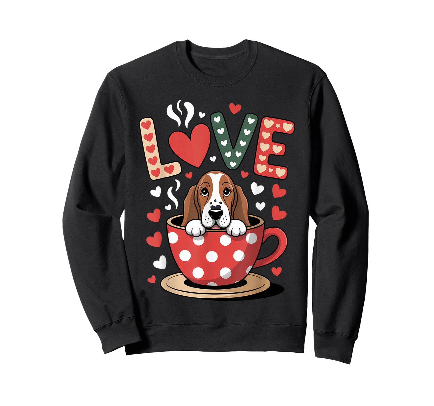 Dog is My Valentine Coffee Lover Cute Women T-Shirt