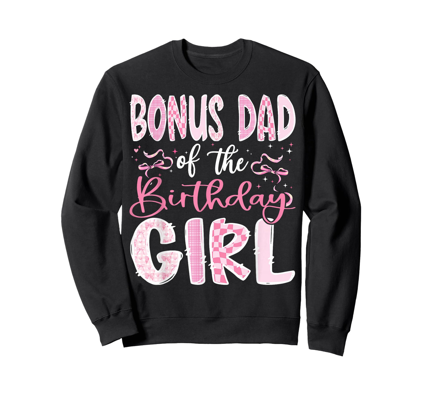 Bonus Dad of The Birthday Girl Pink Coquette Bow Family T-Shirt