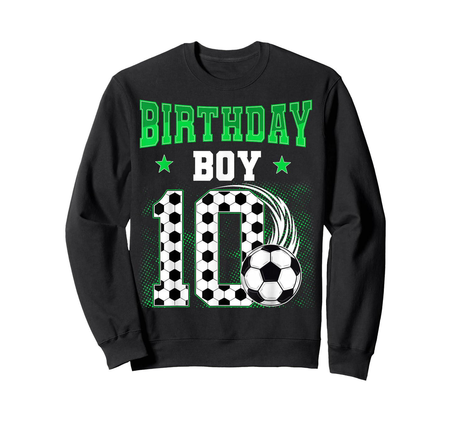 Funny 10th Birthday Boy Soccer Theme Party 10 Year Old Kids T-Shirt