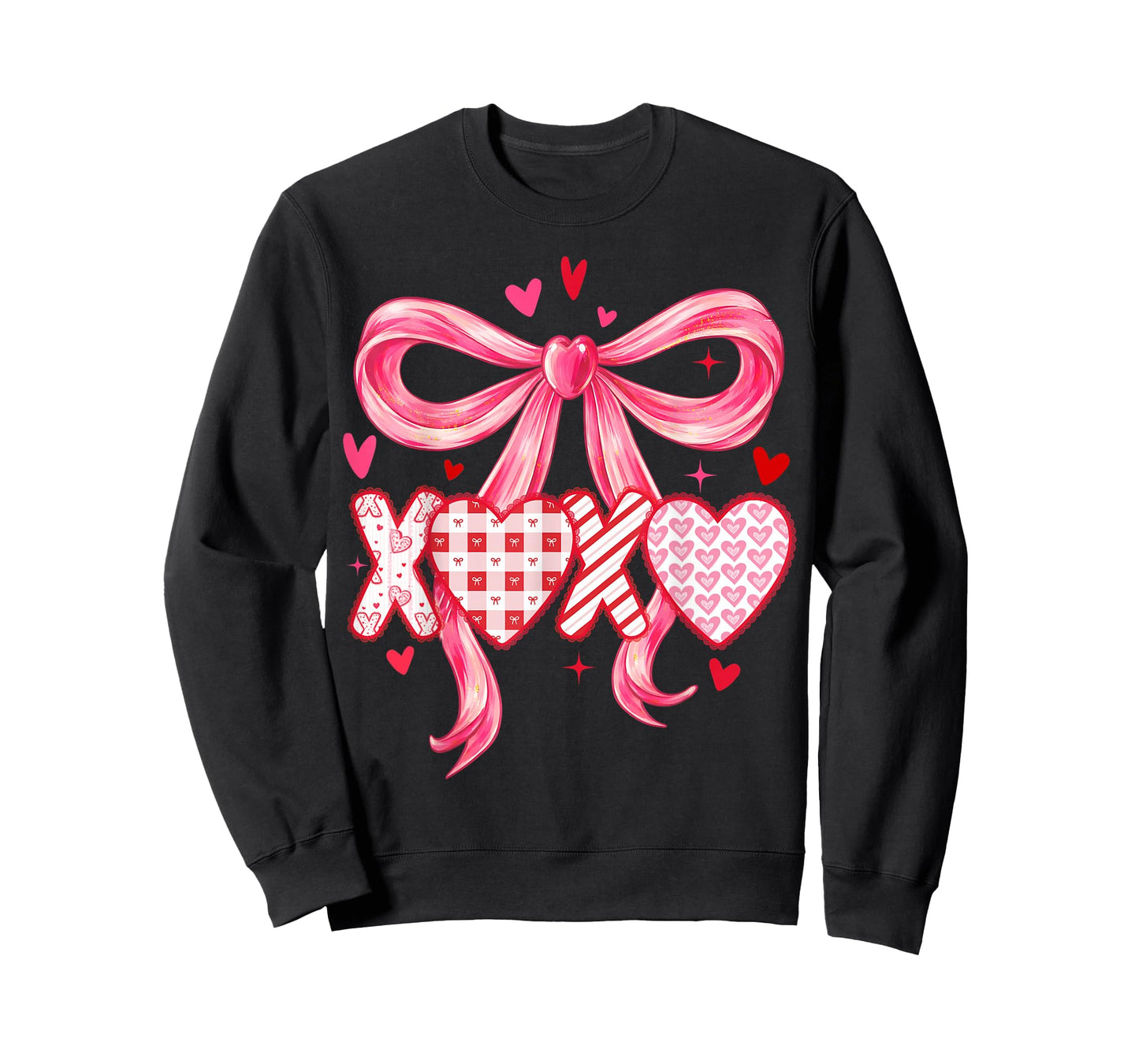 Preppy XOXO Valentines Day Coquette Bow Girls Women Loved T-Shirt