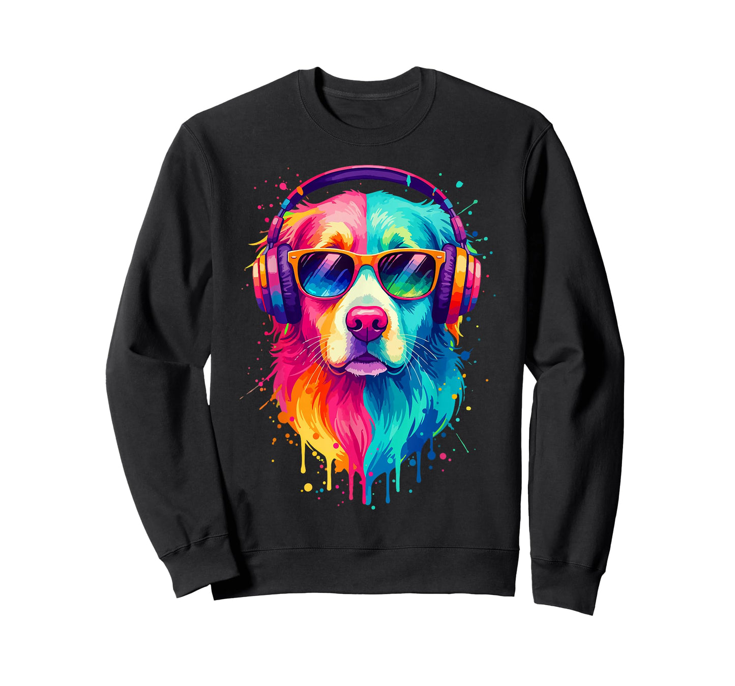 Dog Wearing Headphones and Sunglasses EDM Rave Design T-Shirt