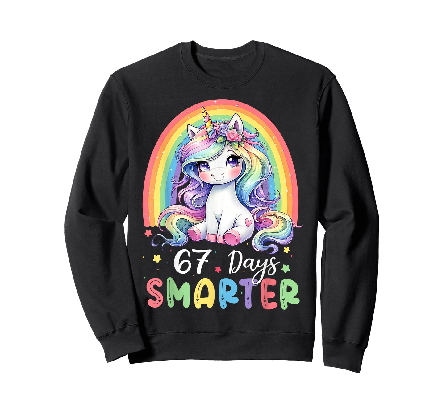 67 Days Smarter Kids Girls Unicorn 67th Day of School T-Shirt