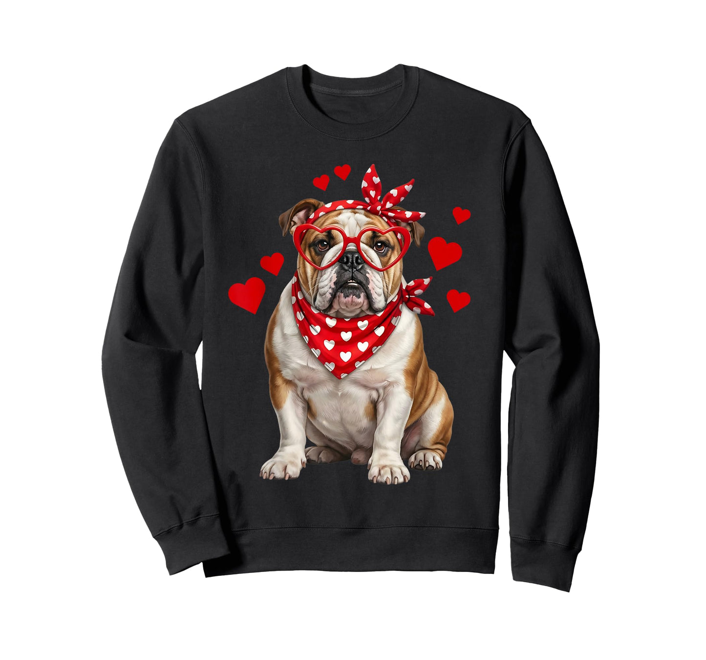 English Bulldog Valentines Day Dog Lover Heart T-Shirt