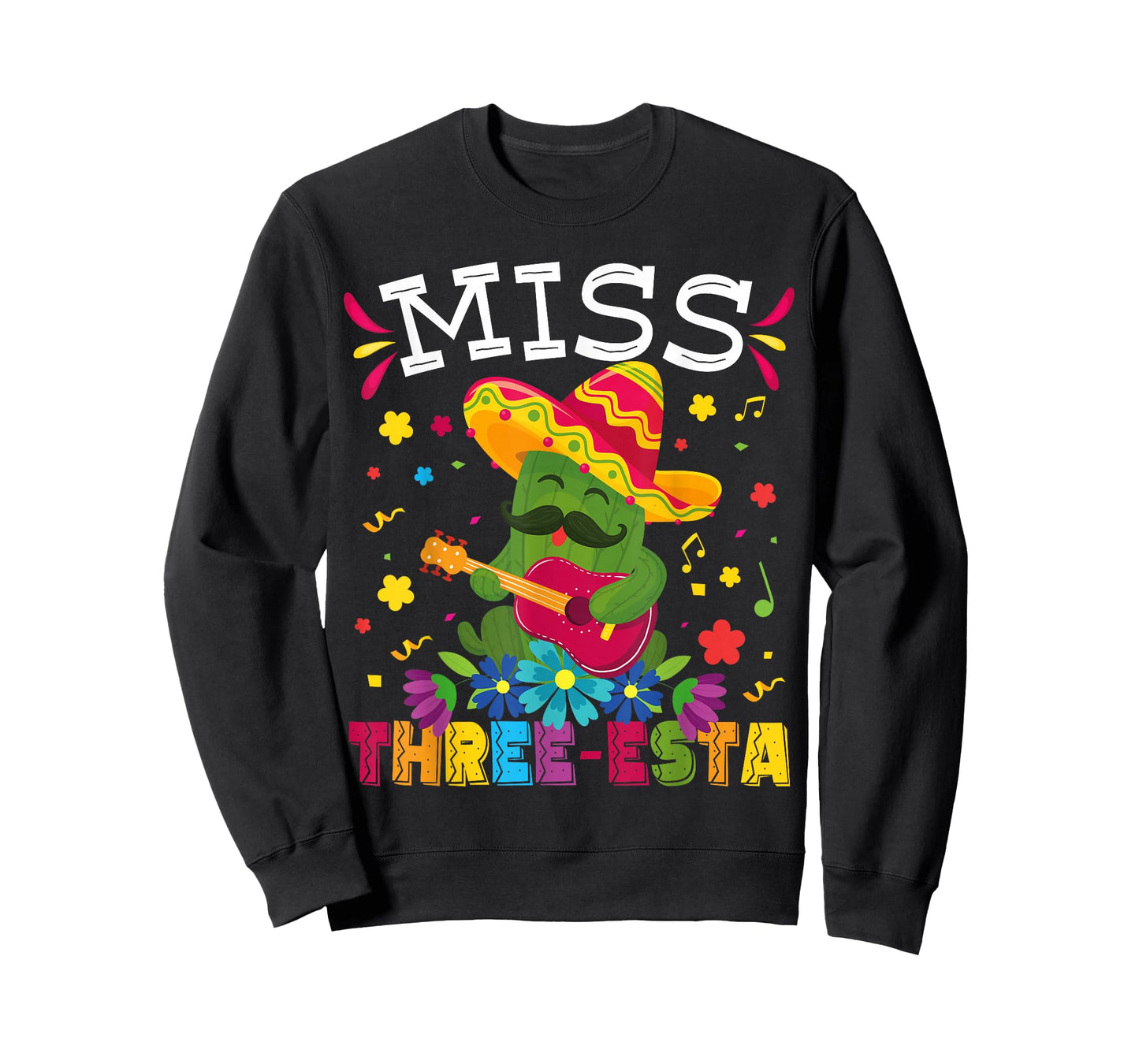 Miss Three-Esta Fiesta Cactus 3rd Birthday Party Outfit T-Shirt