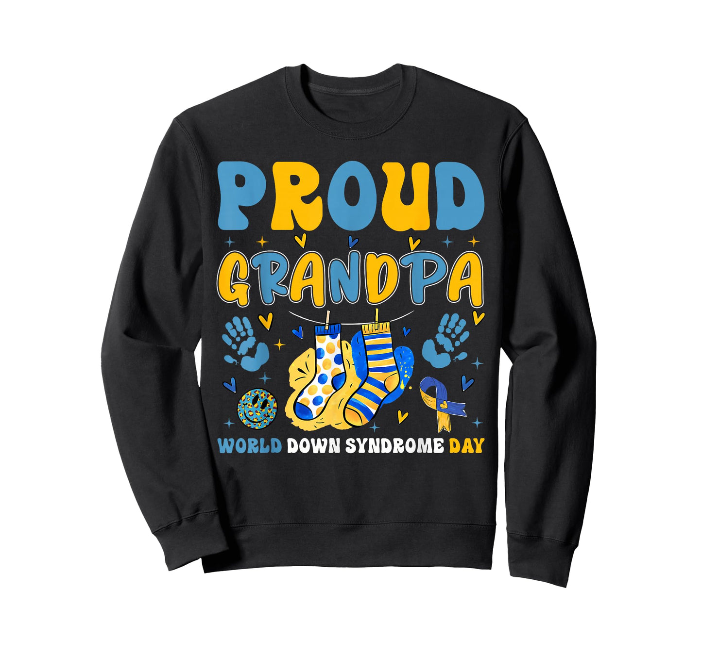 Retro Proud Grandpa World Down Syndrome Day Grandfather Men T-Shirt