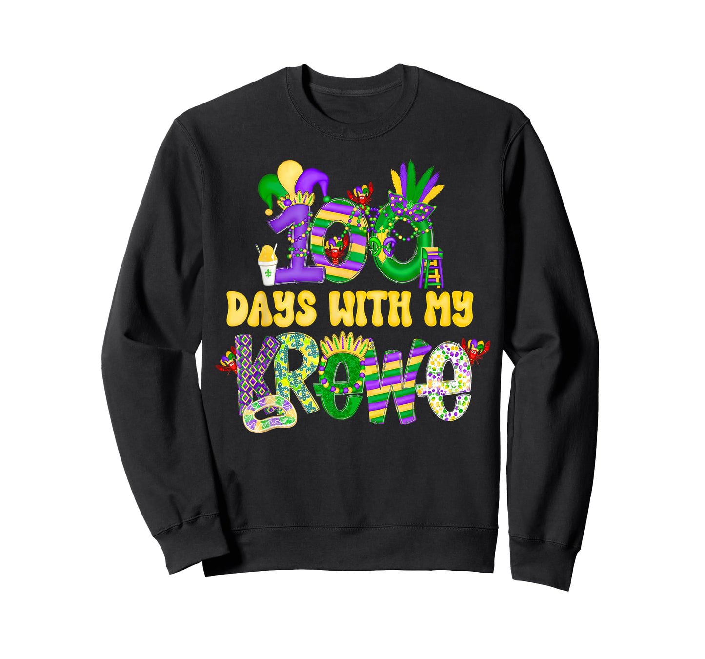 Groovy 100 Days with My-Krewe Mardi Gras Teacher Students T-Shirt