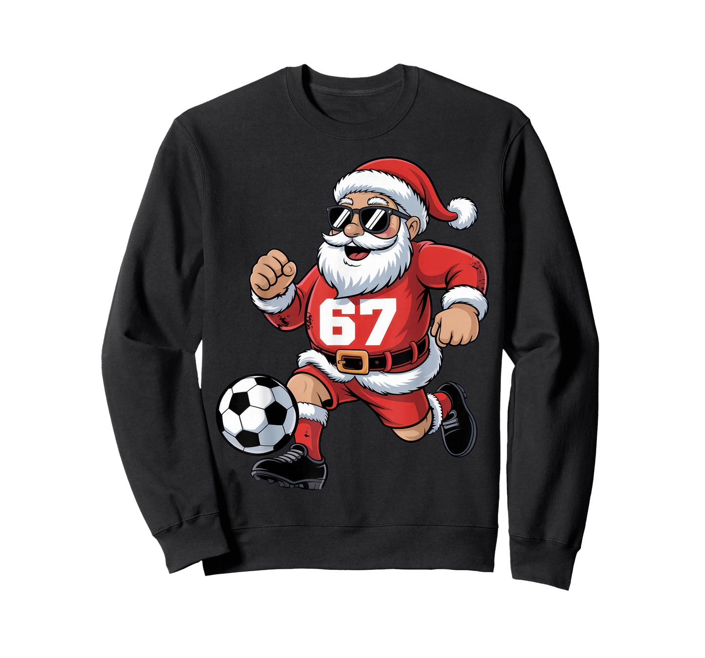 67 Soccer Santa Design for Christmas Sports Fans T-Shirt