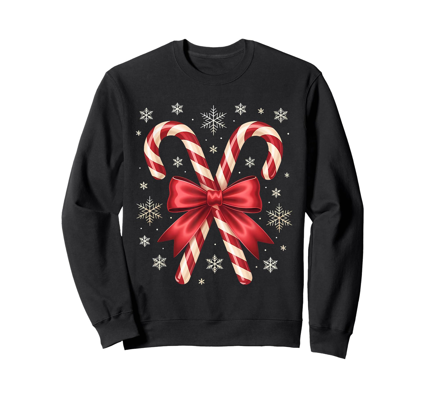 Candy Cane Christmas Season Girls Womens Retro Coquette Bow T-Shirt