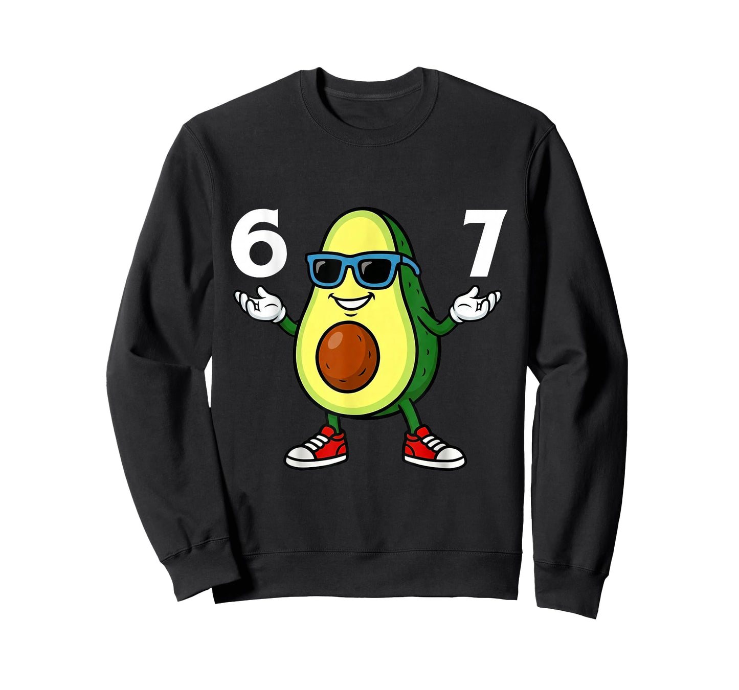 67 Avocado 6 7 Funny Cool Six Seven Meme Cartoon Boys Teen T-Shirt