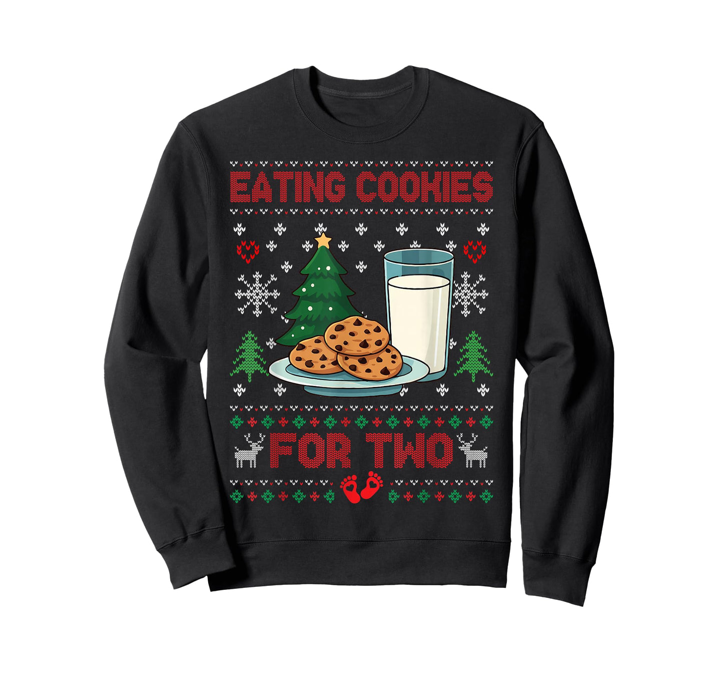 Pregnancy New Mom Baby Pregnant Christmas Couples Sweater T-Shirt