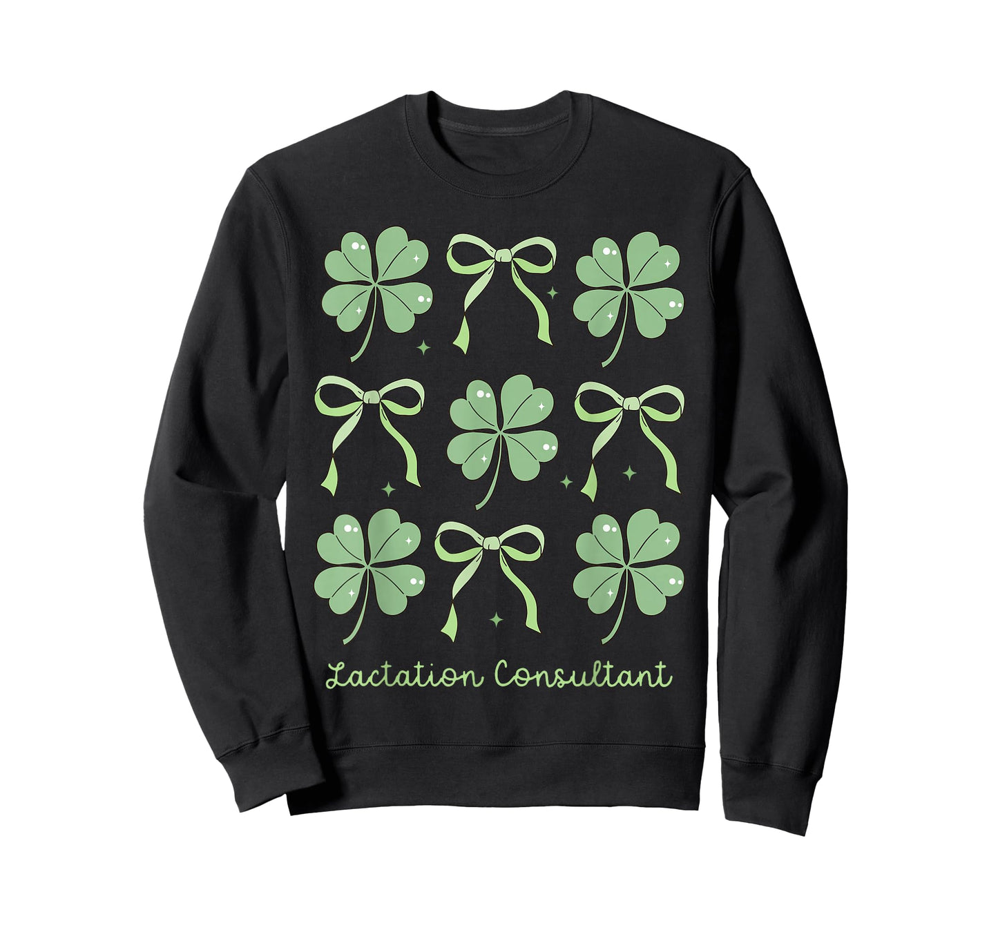 Coquette Bow Shamrock Lactation Consultant St Patrick's Day T-Shirt