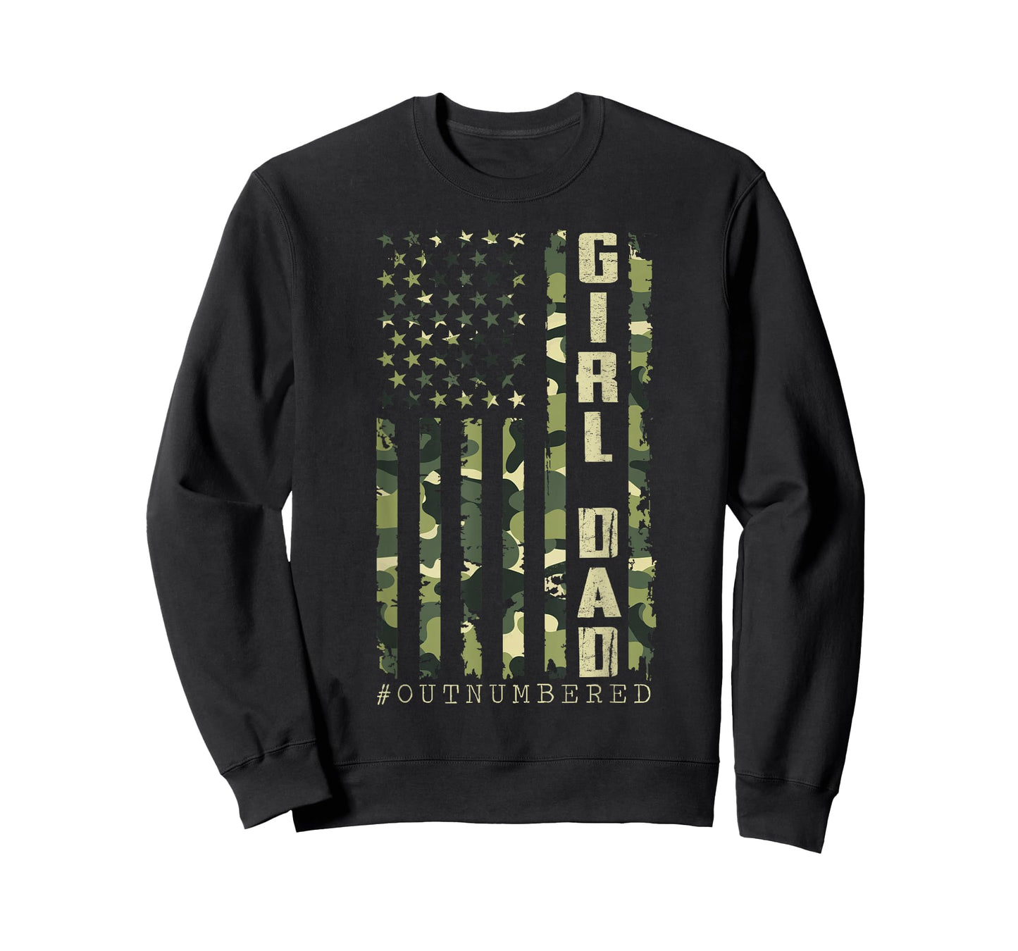 Dad of Girl Camo American Flag Father's Day Military Daddy T-Shirt