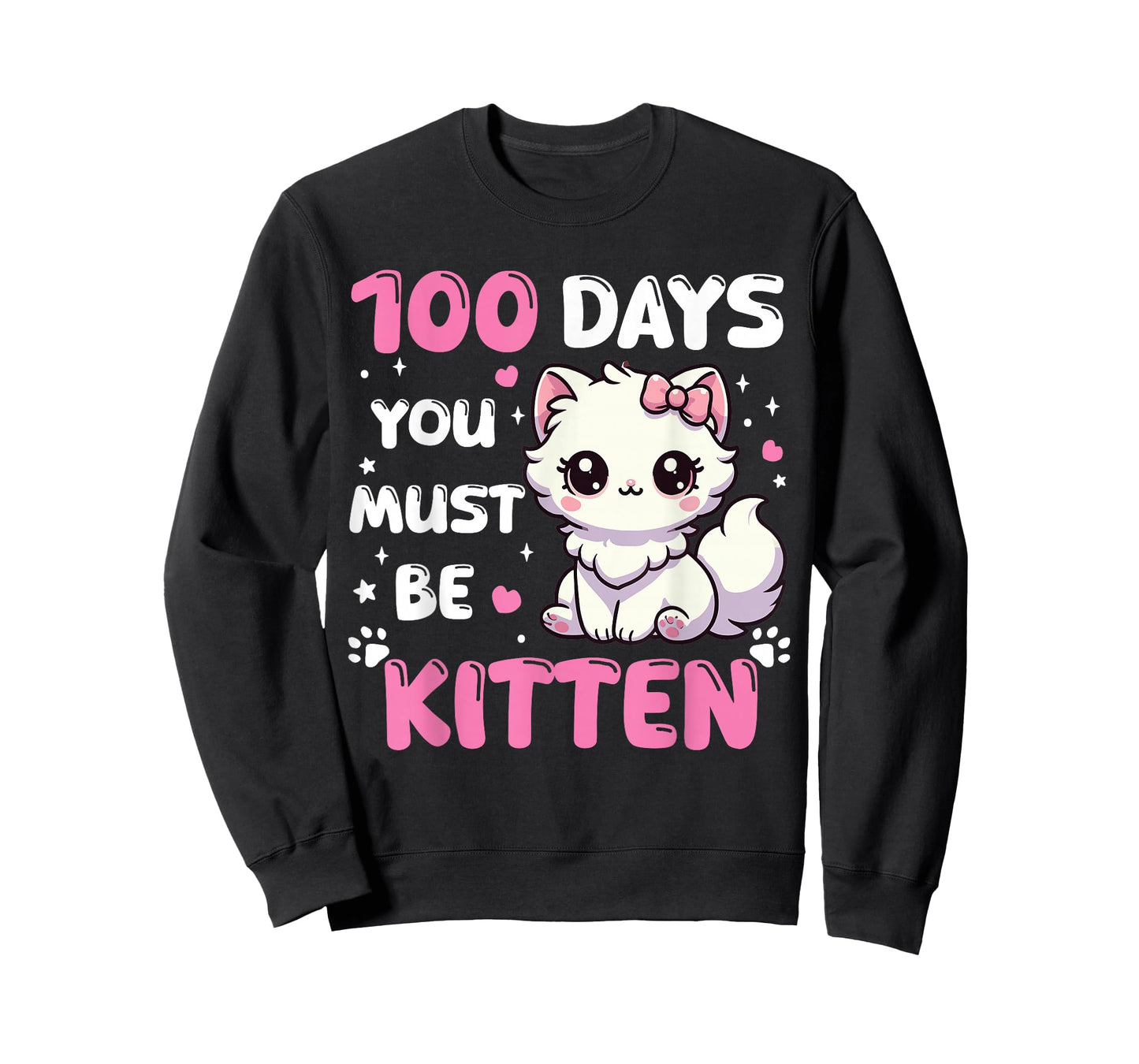 100 Days of School Kitten Cat 100th Day of School Girls T-Shirt