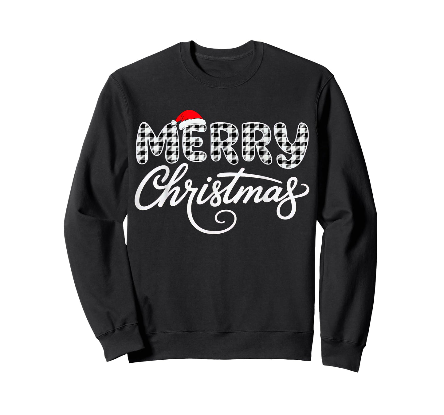 Merry Christmas Buffalo Black and White T-Shirt