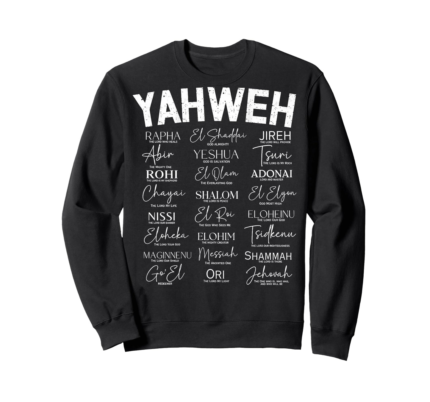Hebrew Names of God Hebrew Jesus Christian (On Back) T-Shirt