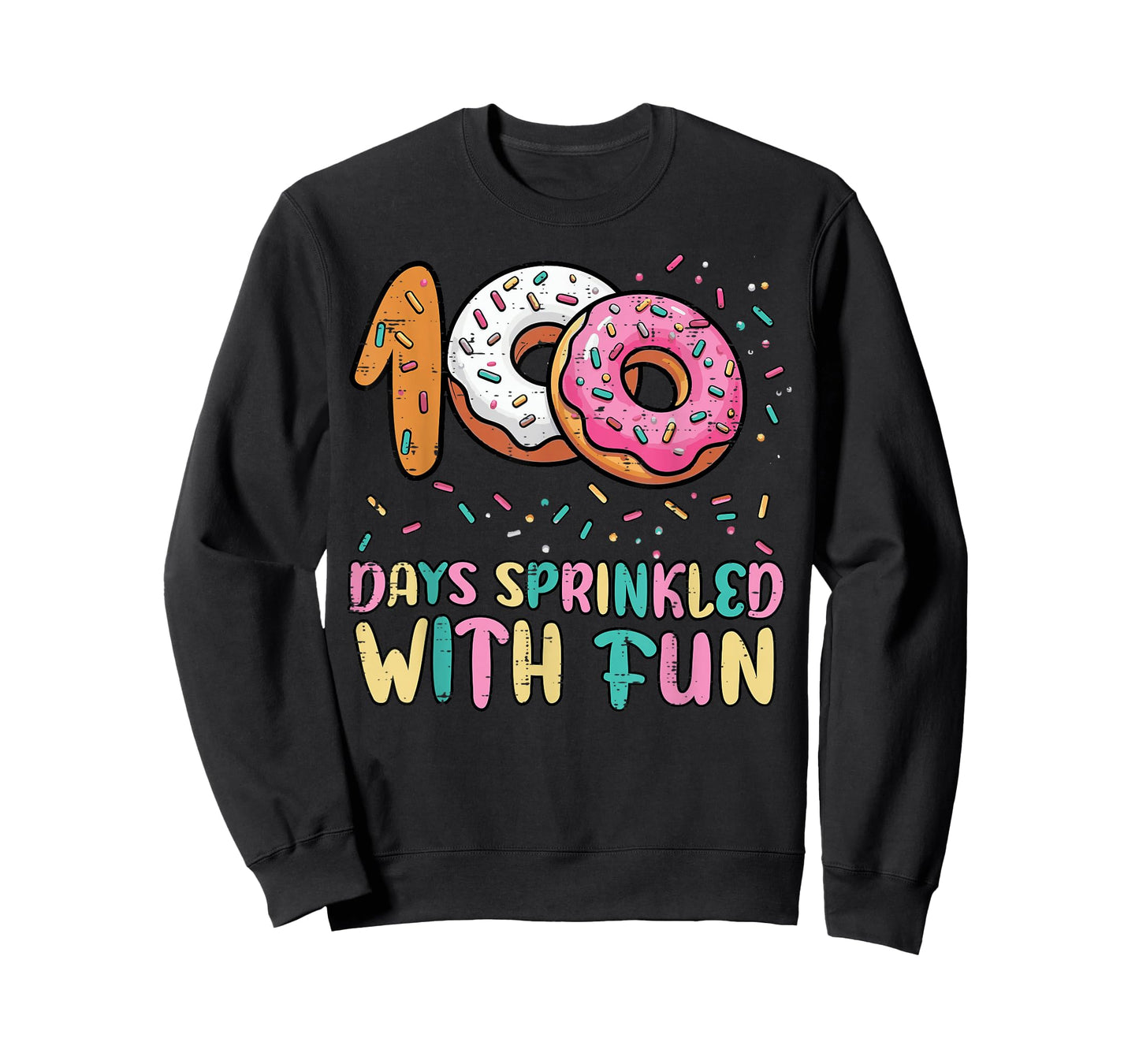 100 Days of School Donut Sprinkled Fun 100th Day Girls Kids T-Shirt