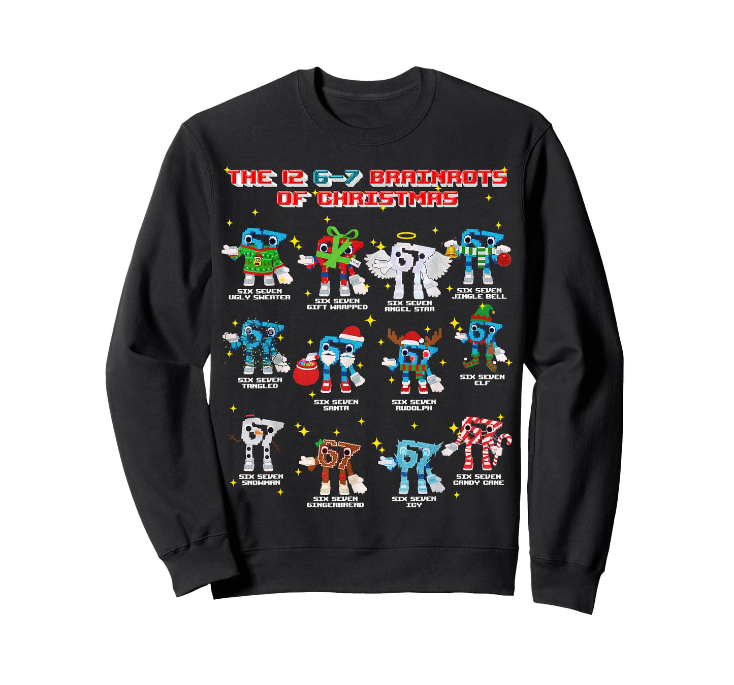 The 12 67 Brainrots of Christmas Funny 6-7 Brainrot for Kids T-Shirt