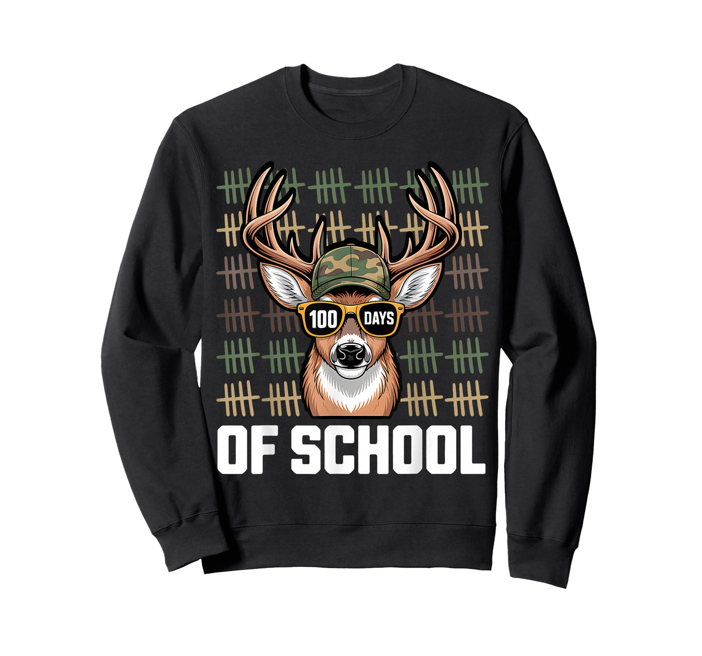 100 Days of School Deer Hunting Deer 100th Day of School T-Shirt