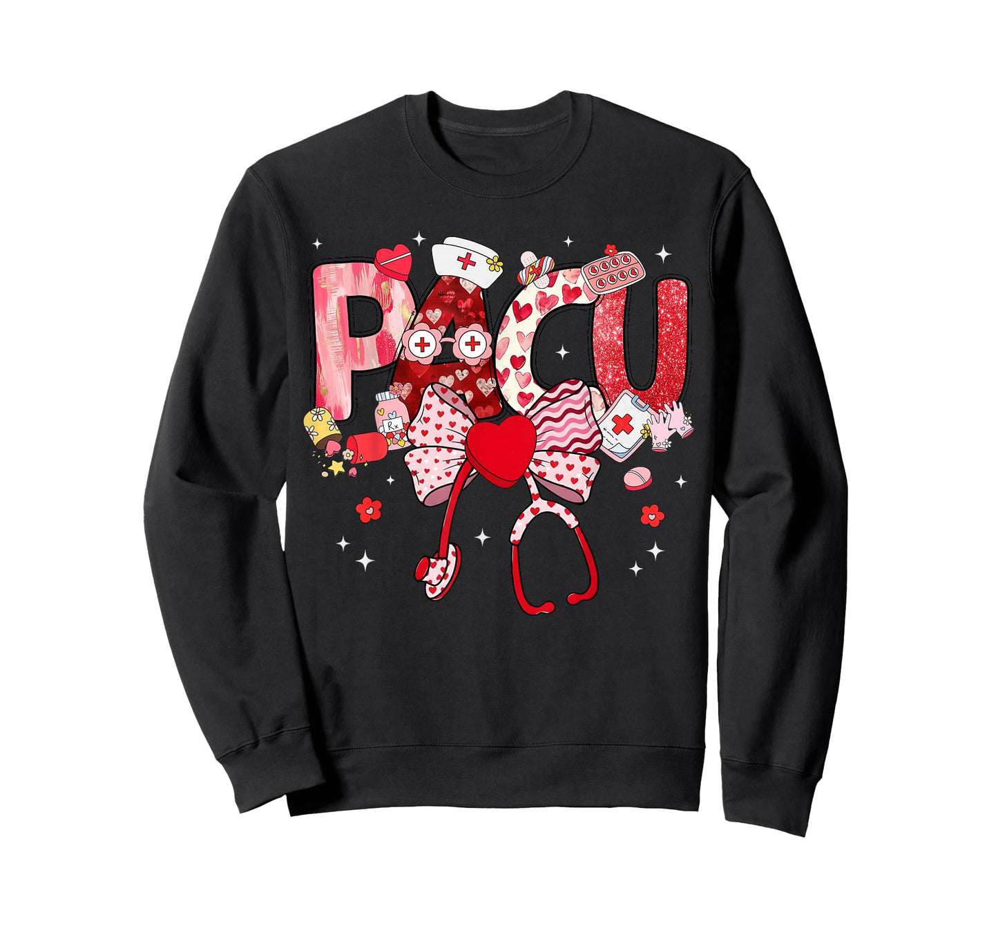 Valentine Pacu Nurse Coquette Bow Stethoscope Girl Women T-Shirt