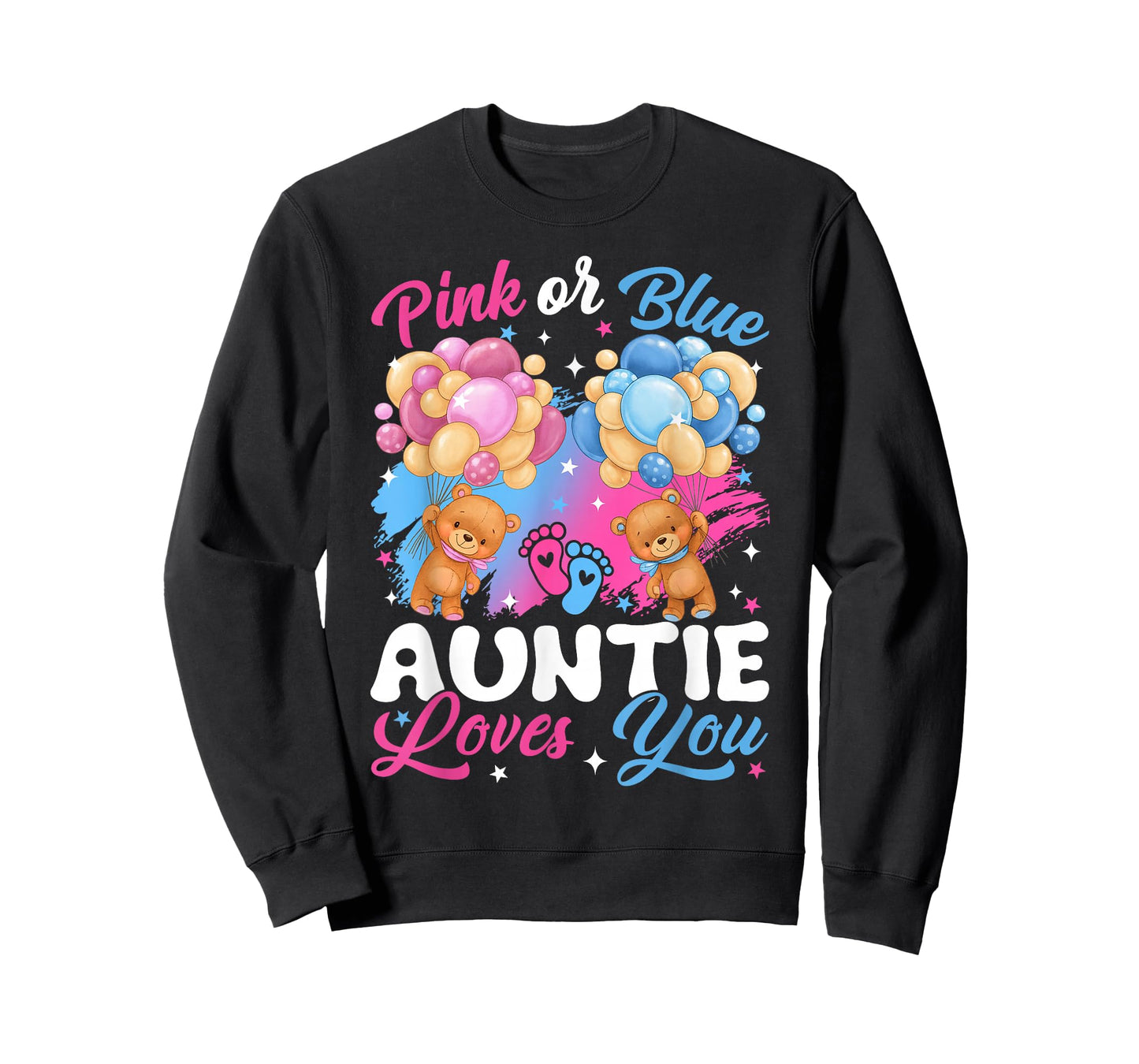 Bears Pink Or Blue Auntie Loves You Gender Reveal T-Shirt