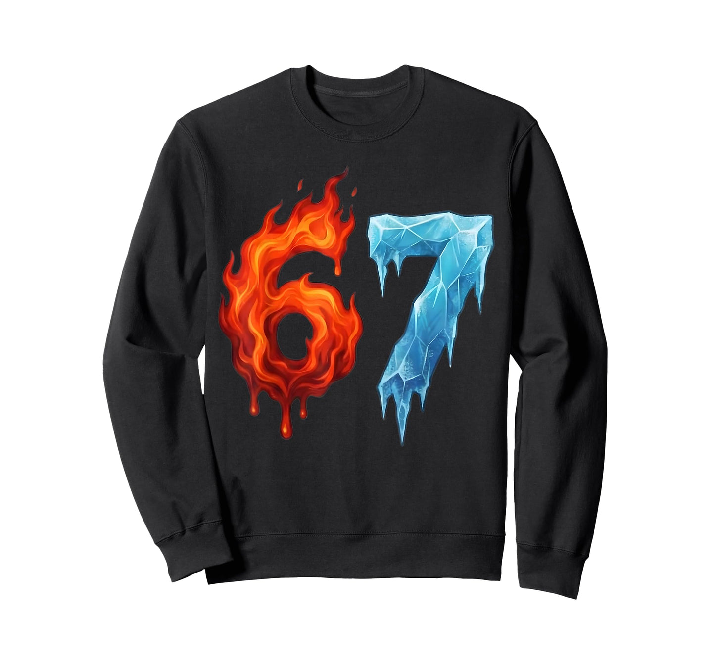 6 7 Meme Six Seven Ice 67 Flames Funny Kids Youth Men Women T-Shirt